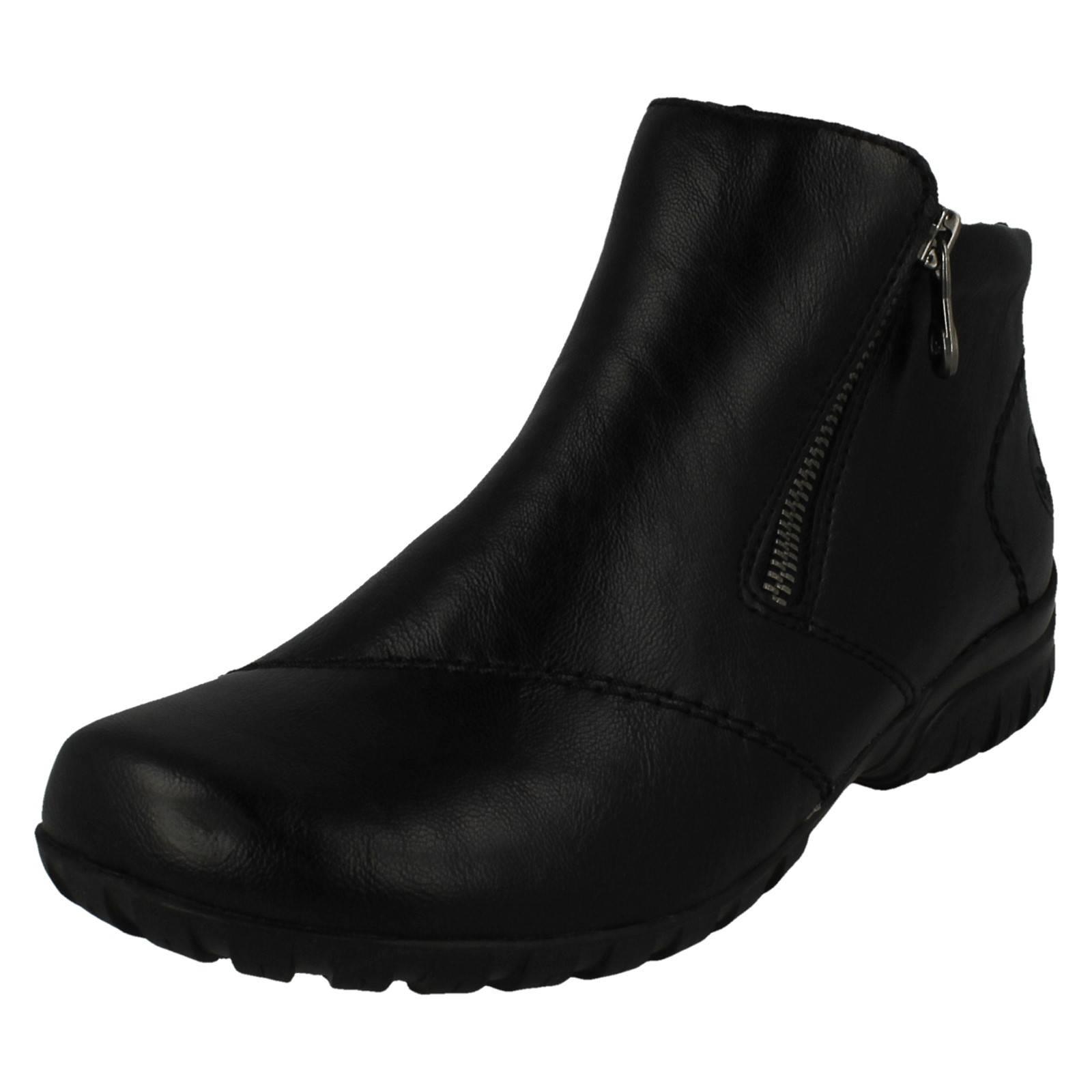 Damen Rieker Dual Zip Fleece gefüttert Smart Short Freizeit Stiefeletten, L4663 - Bild 2 von 10