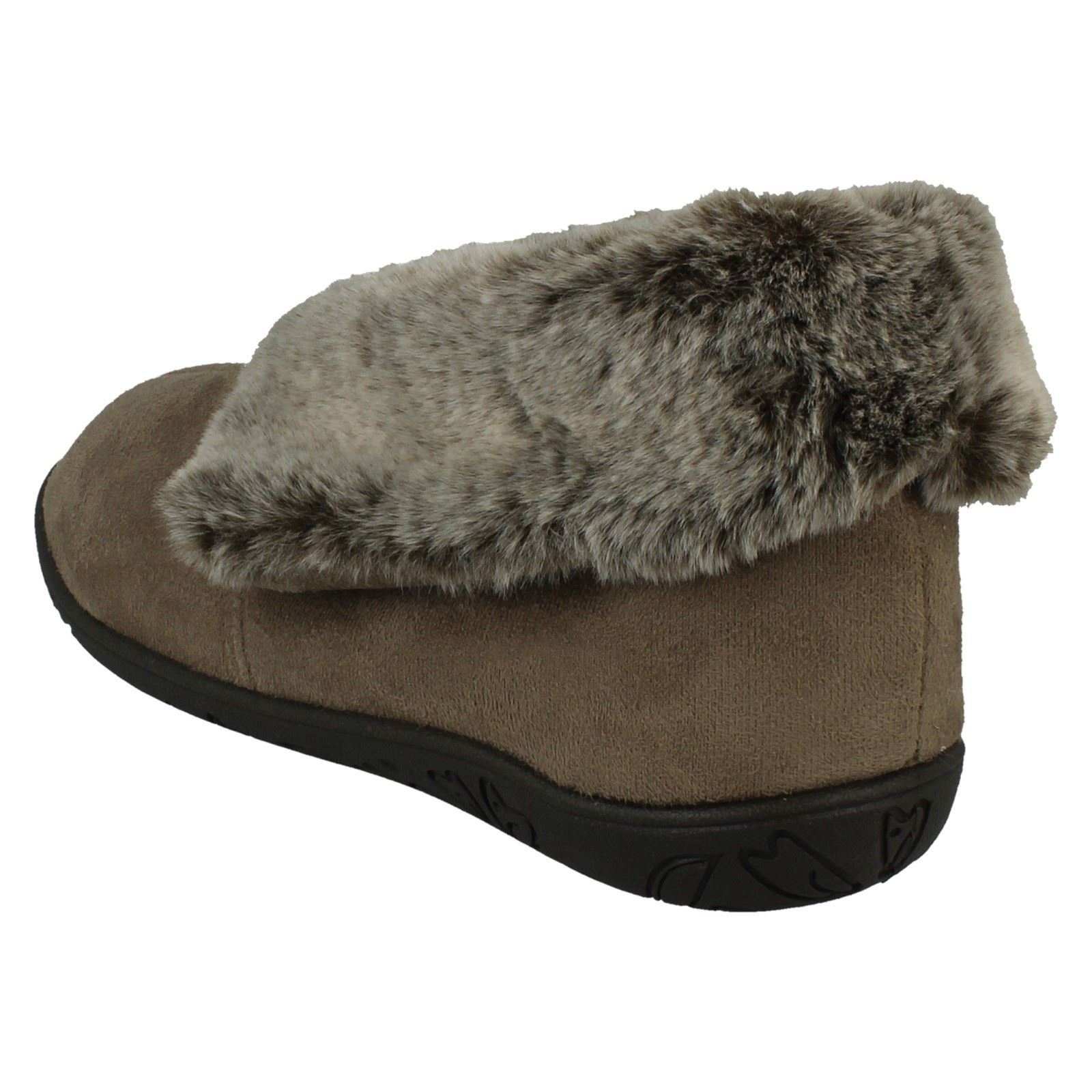 Ladies Padders Faux Fur Cuffed Slippers 'Esme' - Picture 32 of 37