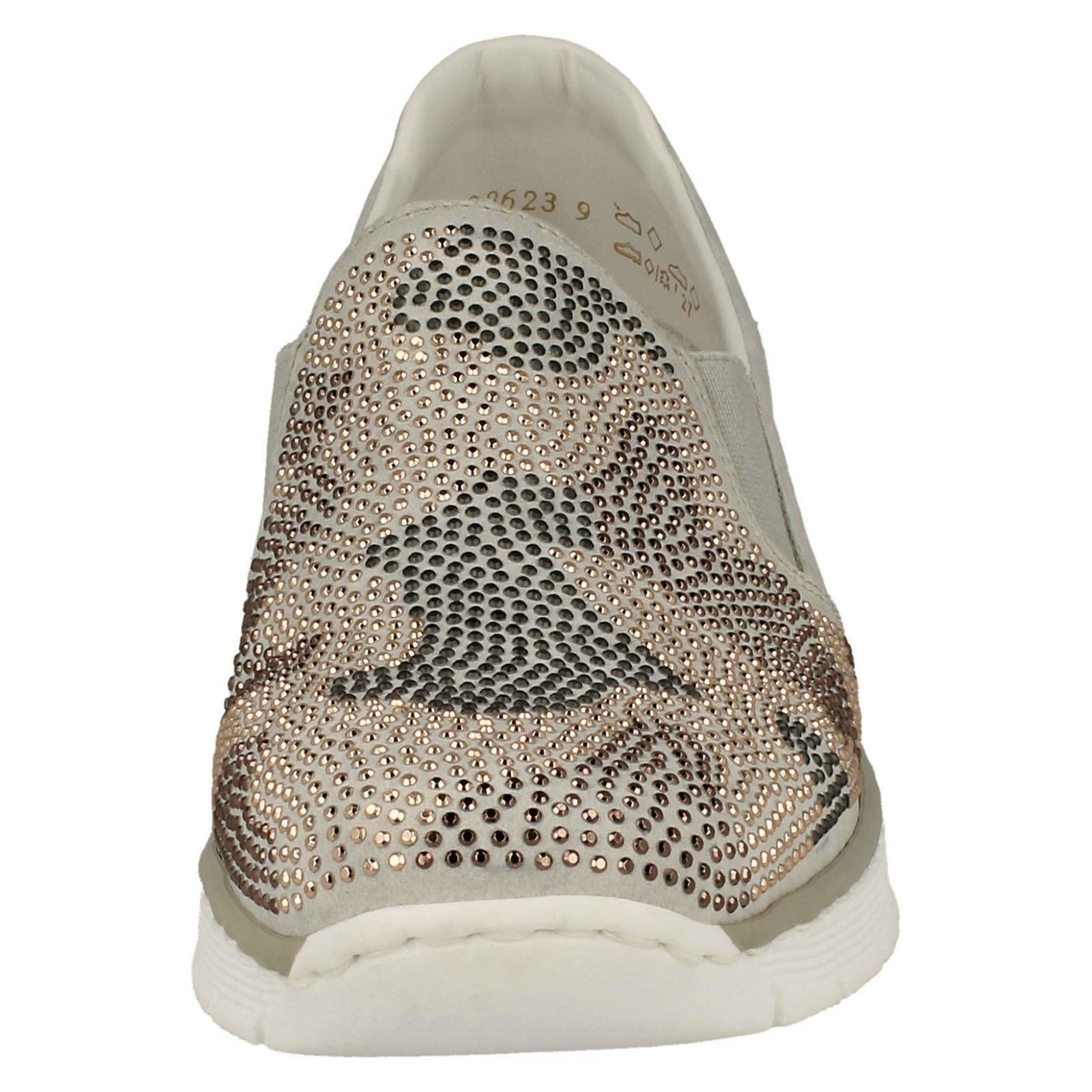 Ladies Rieker Slip Slip Slip On Flat Low Wedge Loafer Style Stud Pattern shoes 537T1 b7e939 Ladies Rieker Slip Slip Slip On Flat Low Wedge Loafer Style Stud Pattern shoes 537T1 b7e939