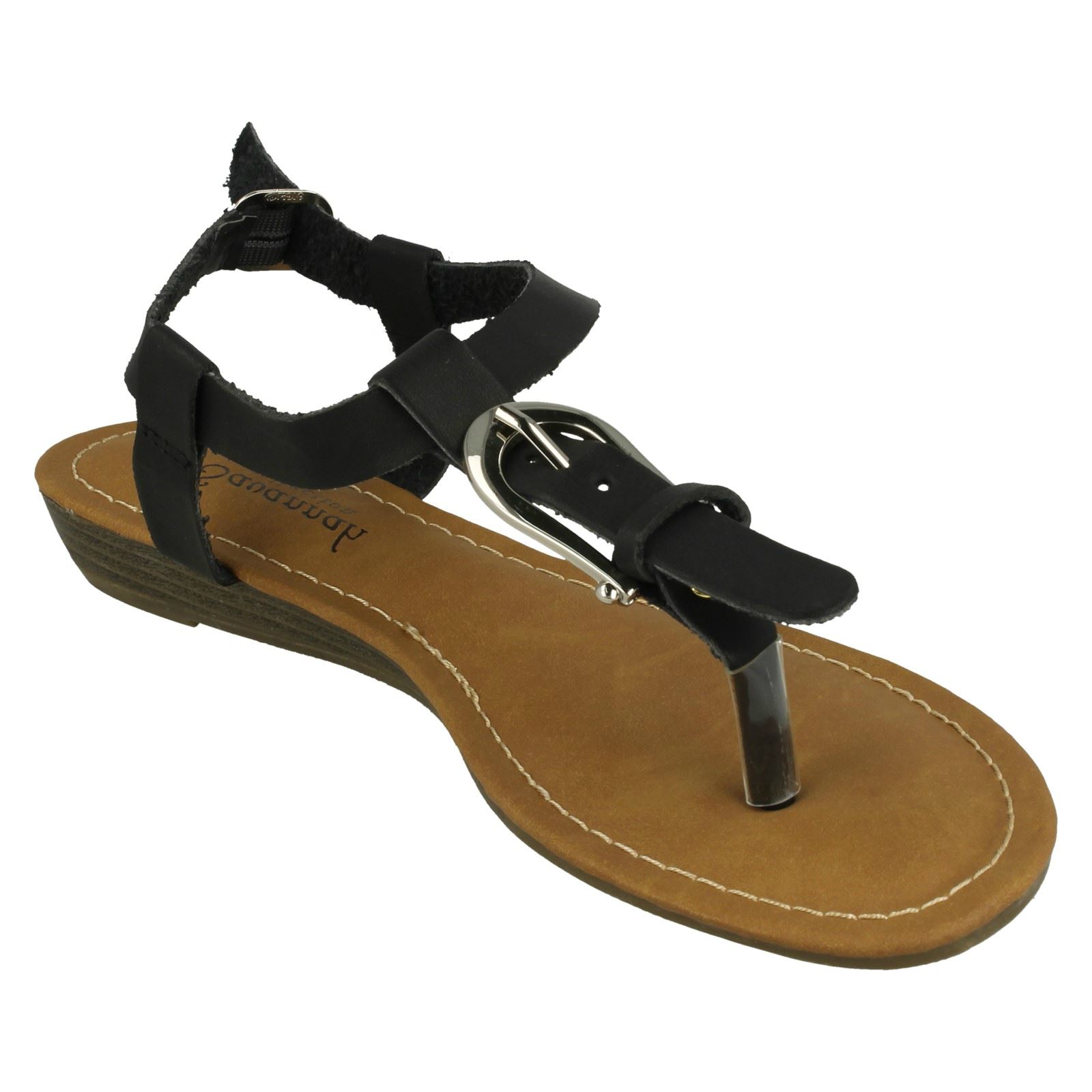 Ladies Savannah Wedge Toe Post 'Sandals' - Picture 8 of 28