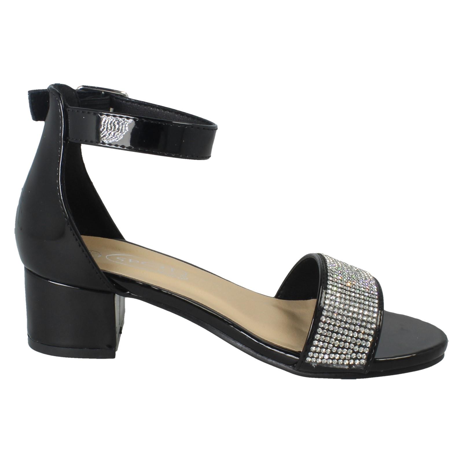 Girls Spot On Formal Heeled Sandals H1R126 - Picture 7 of 19