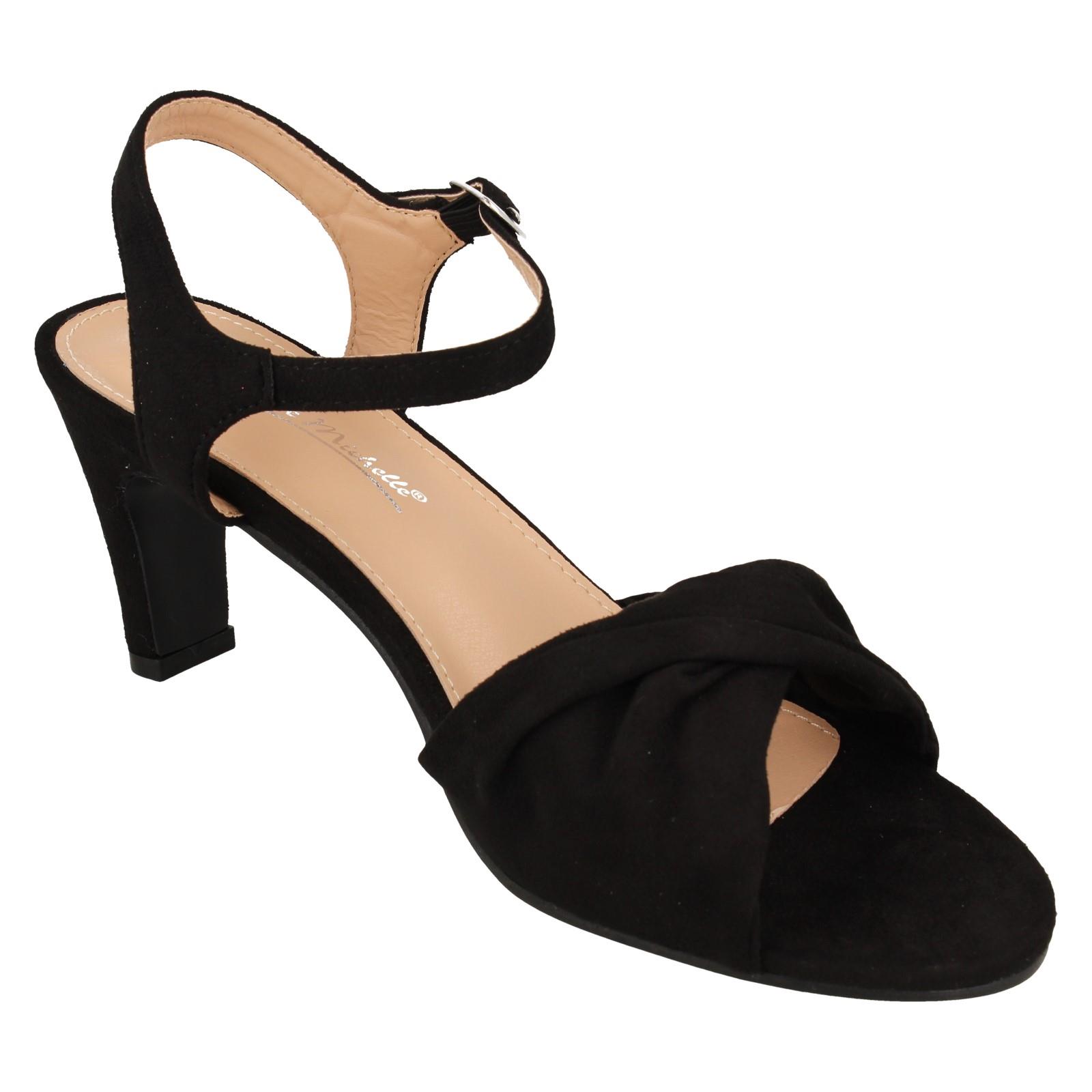 Ladies F1R2111 Anne Michelle Mid Heel Casual Wide Fit Sandals - Picture 8 of 46