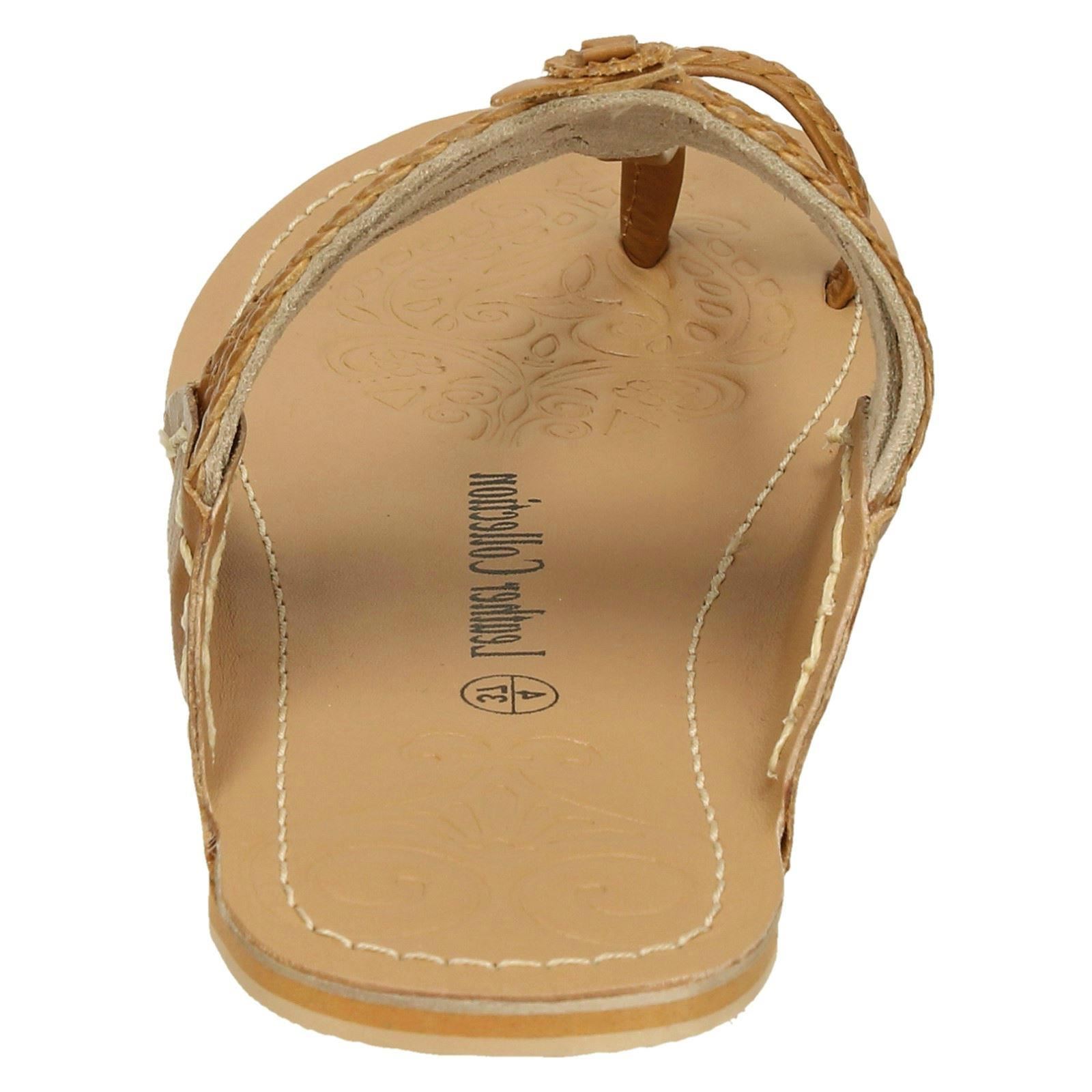 Ladies Leather Collection Flat Toeloop 'Braided Sandals' - Picture 41 of 55