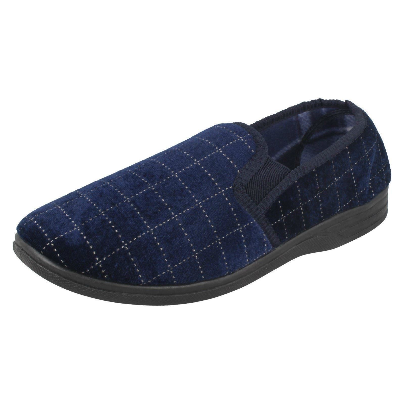 Mens Spot On Check Casual Slippers - Picture 11 of 19
