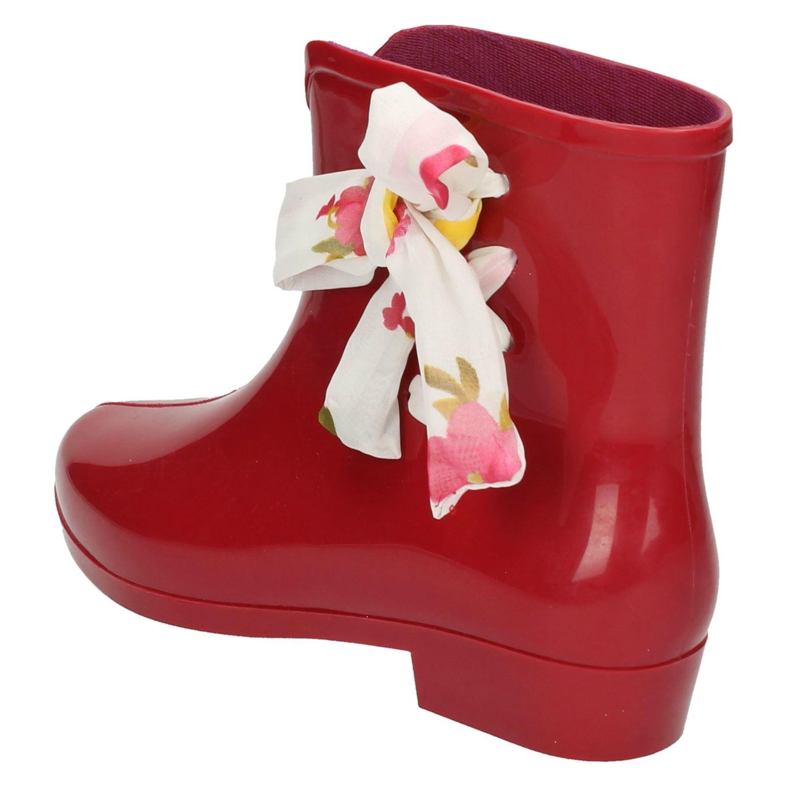Ladies Spot On Tied Bow Detail Ankle 'Wellington Boots' - Picture 31 of 46