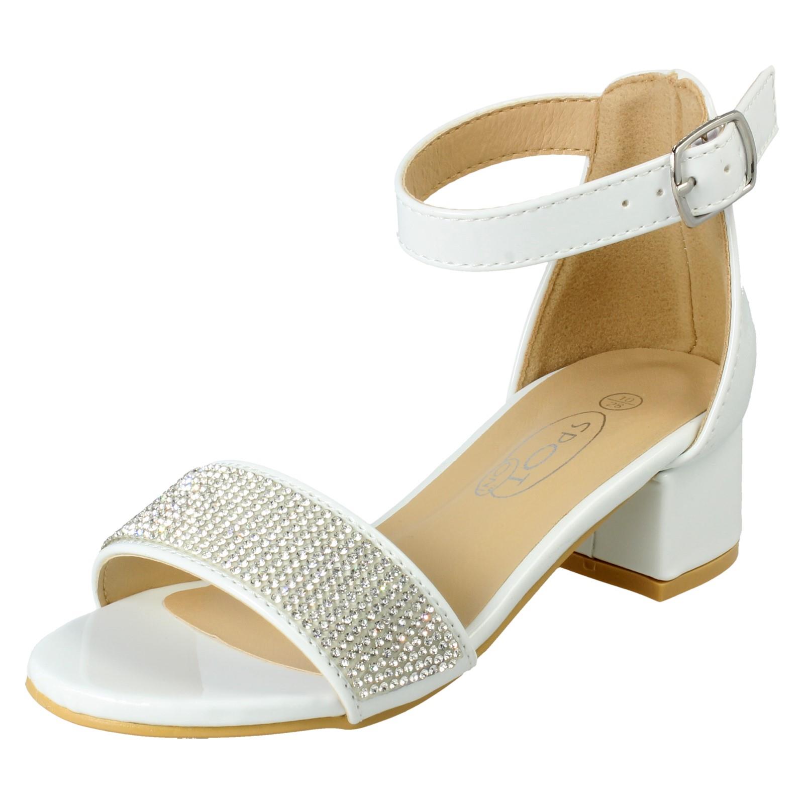 Girls Spot On Formal Heeled Sandals H1R126 - Picture 11 of 19
