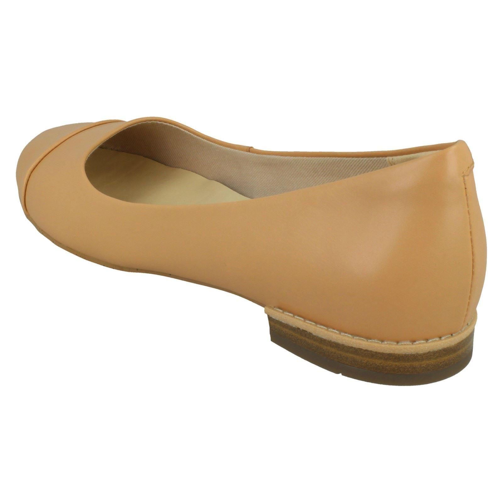 Mujer Clarks Planos Casual Bailarina Deslizable Sintético Zapatos Festival Oro - Imagen 4 de 10
