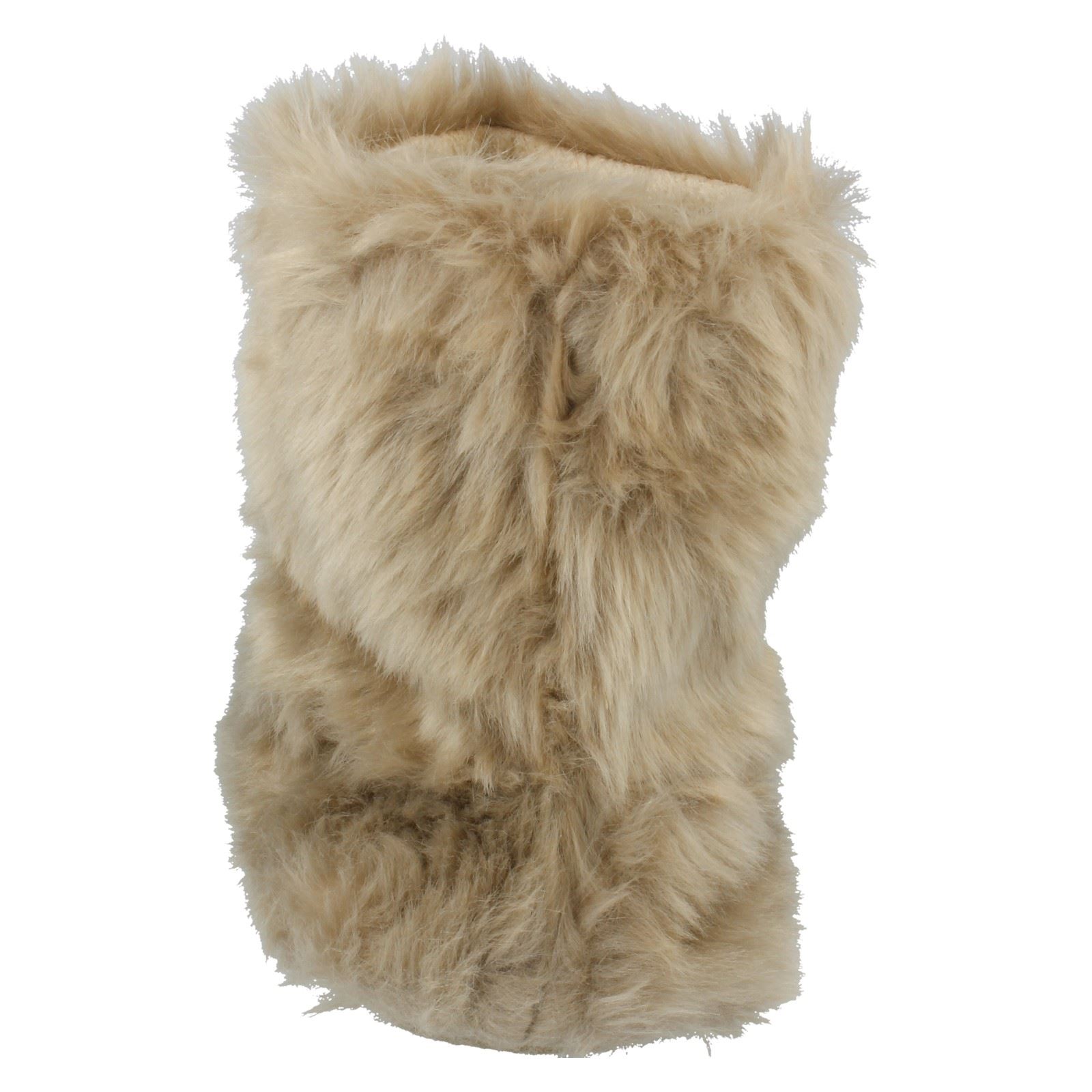 Ladies Eaze Casual Pull On Fluffy Textile Bootie Home Comfort Slippers X2R081