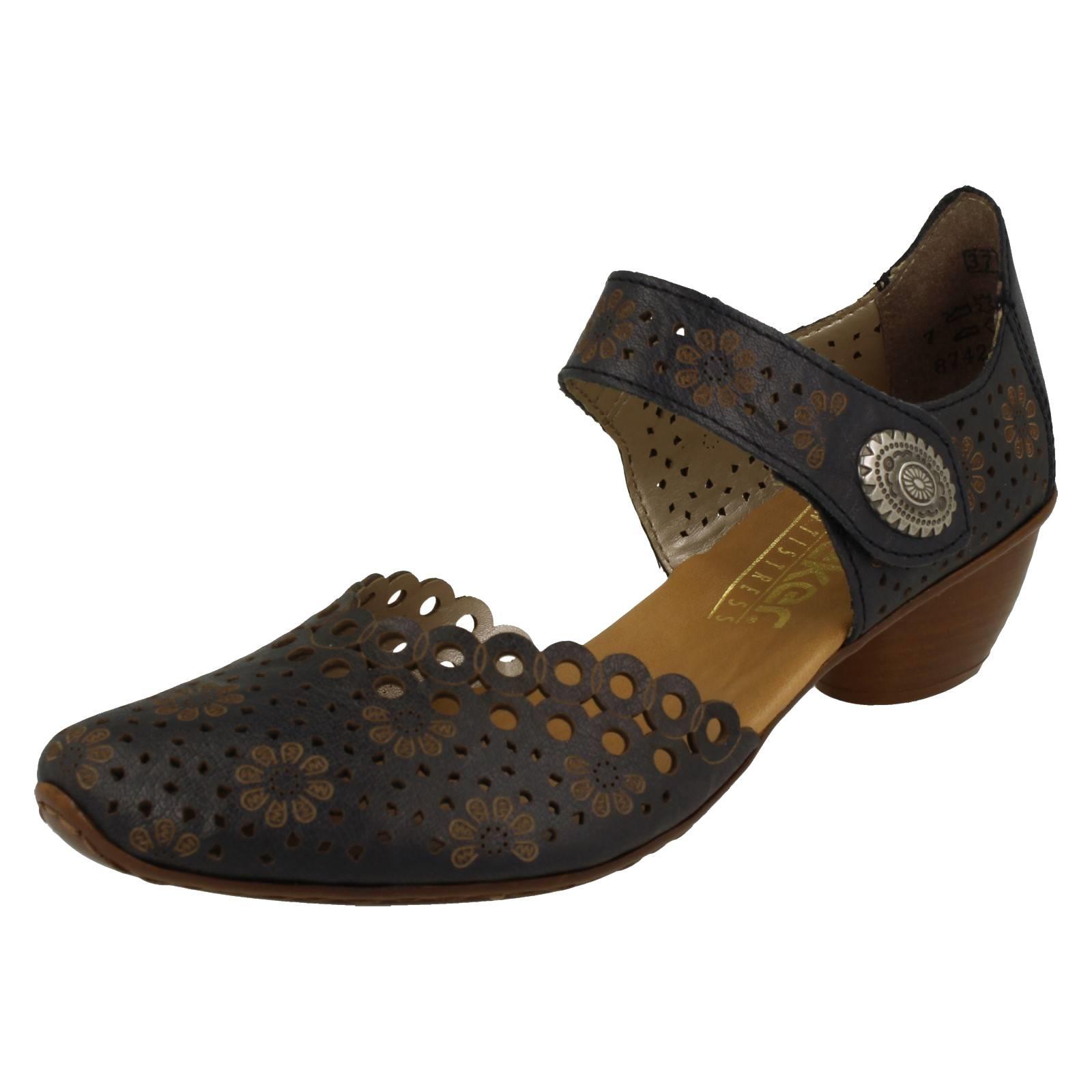 Ladies Rieker Stylish Punched Detailed Summer Shoes 43753 - Picture 11 of 64