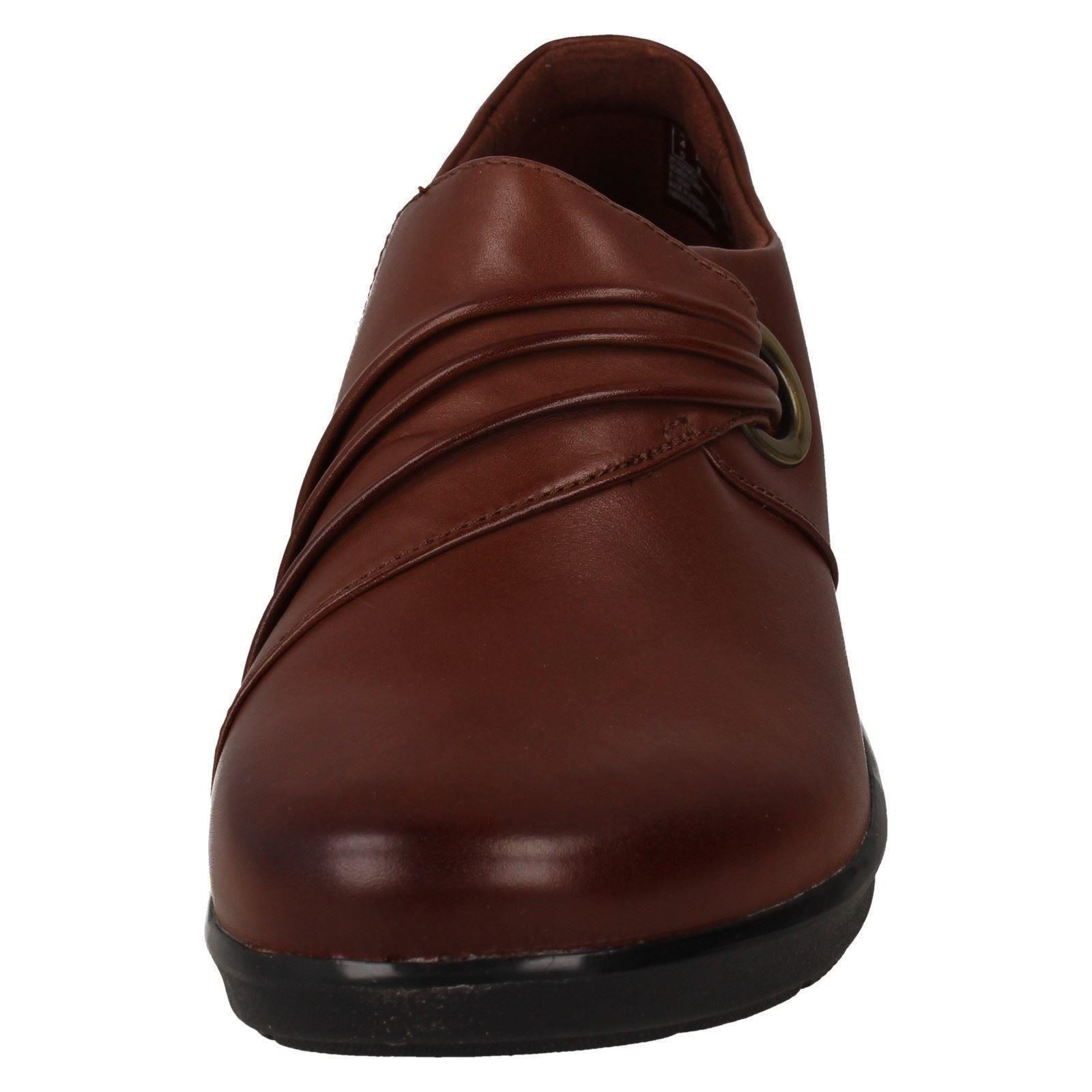 Ladies Clarks Casual Everyday Comfort Slip On Wedged Leather Shoes Hope Shine - Picture 9 of 10