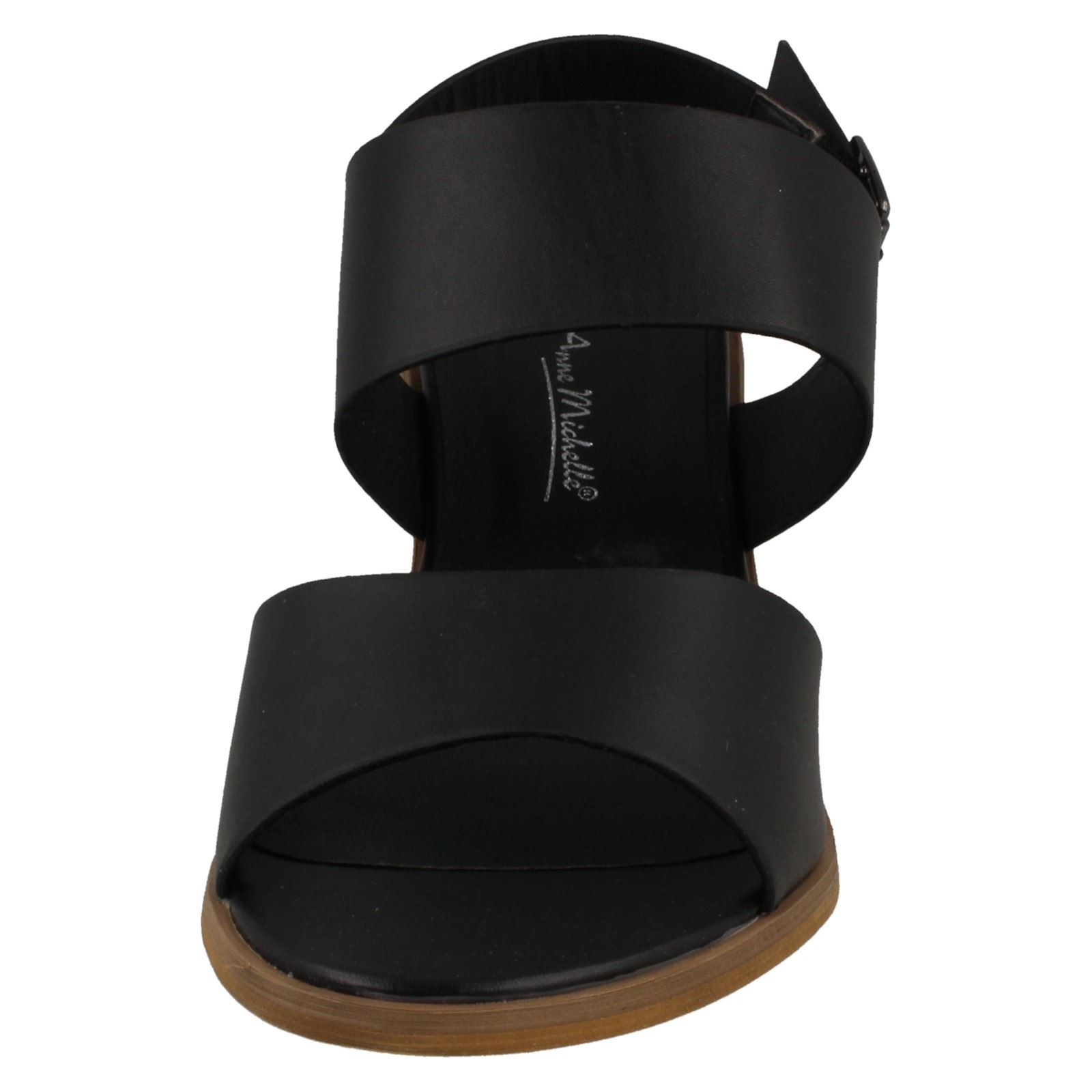Ladies Anne Michelle Ankle Strap Casual Sandals With A Buckle Fastened Strap - Picture 4 of 28