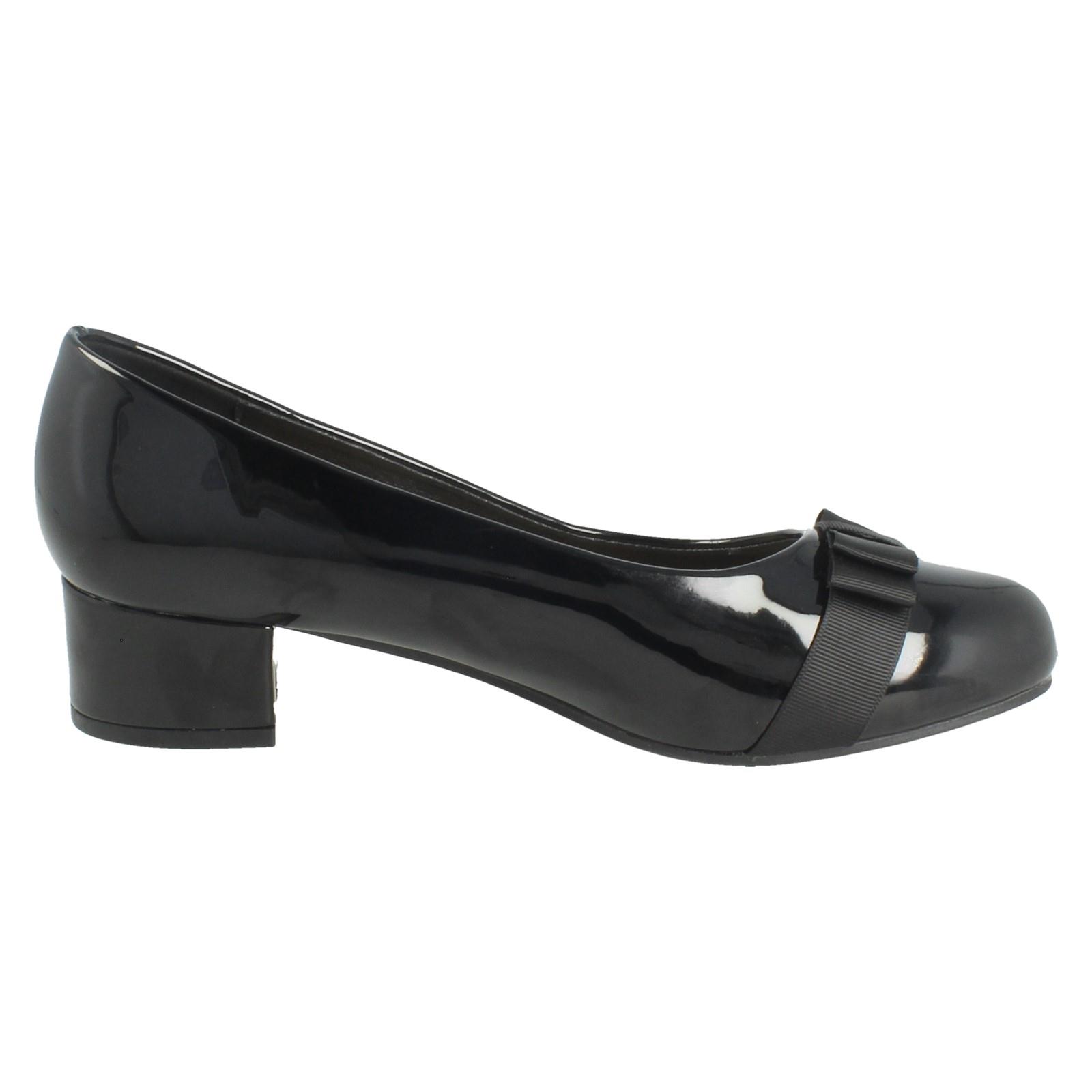 Ladies Spot On Block Heel Formal Wide Fit Court Shoes  F9R0151 - Picture 18 of 19