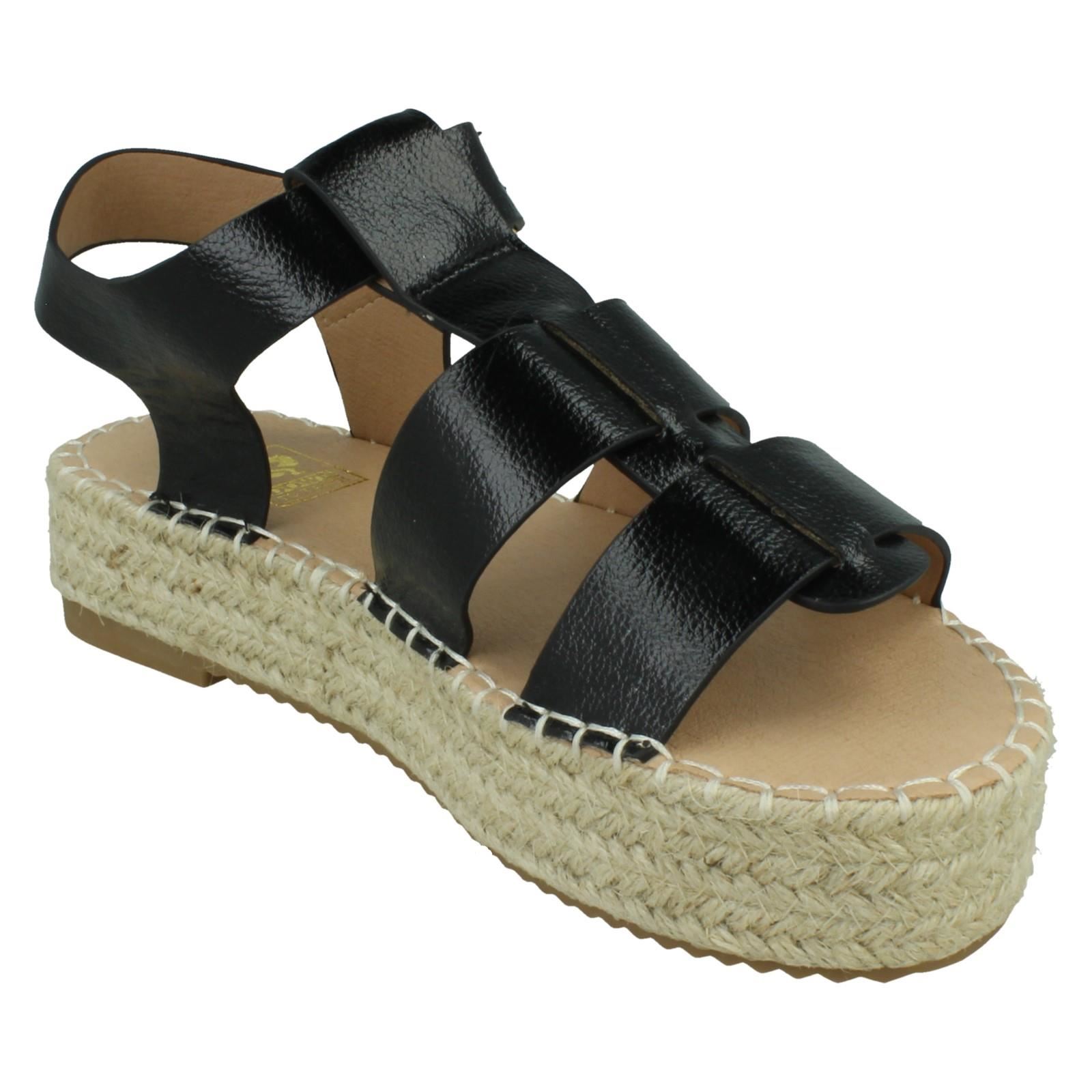 Ladies Down to Earth Gladiator Platform Espadrille with Ankle Strap *F1R2084* - Picture 8 of 28
