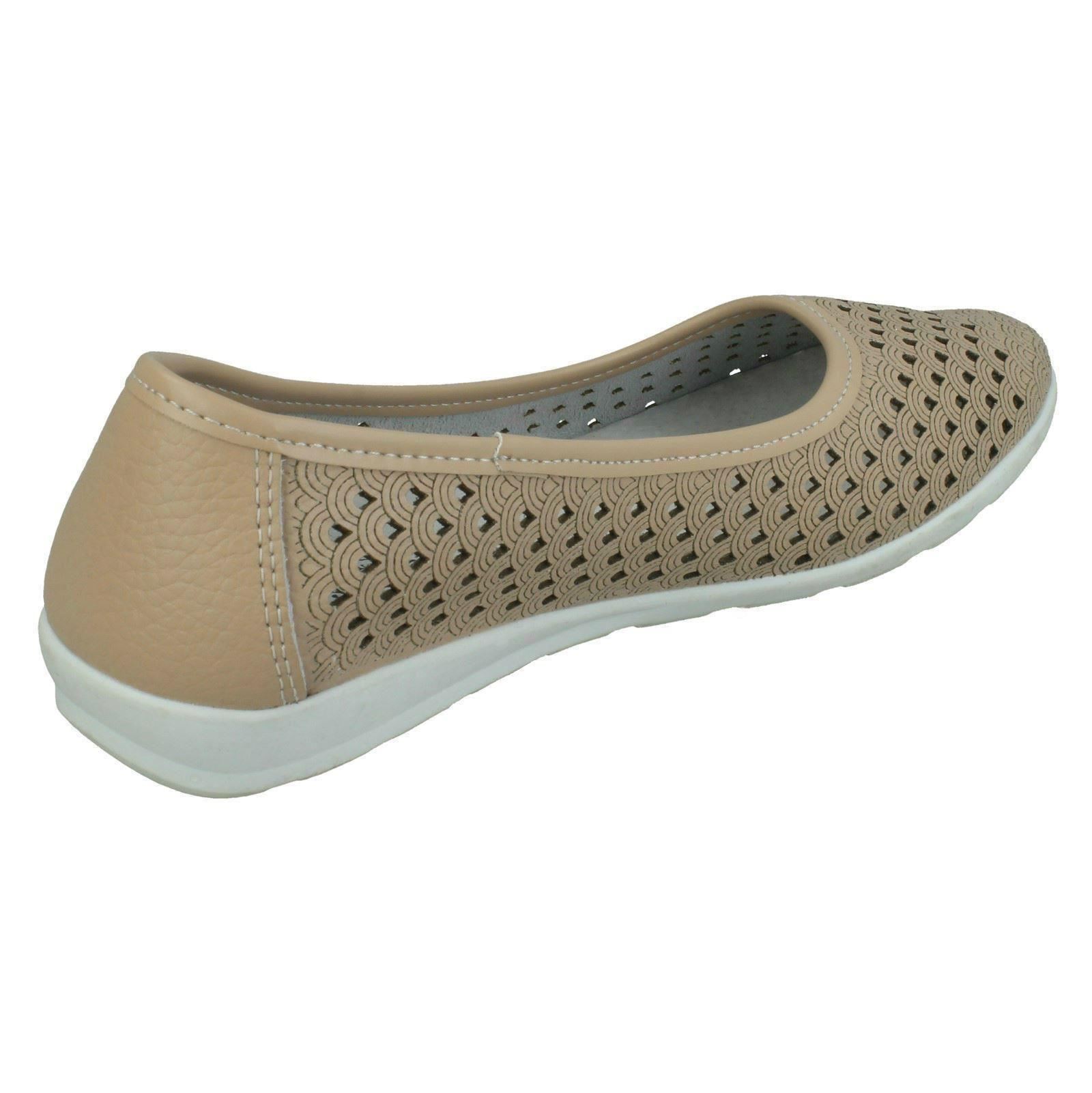 Ladies Eaze Synthetic Slip On Casual Ballerina Shoes - Picture 29 of 47