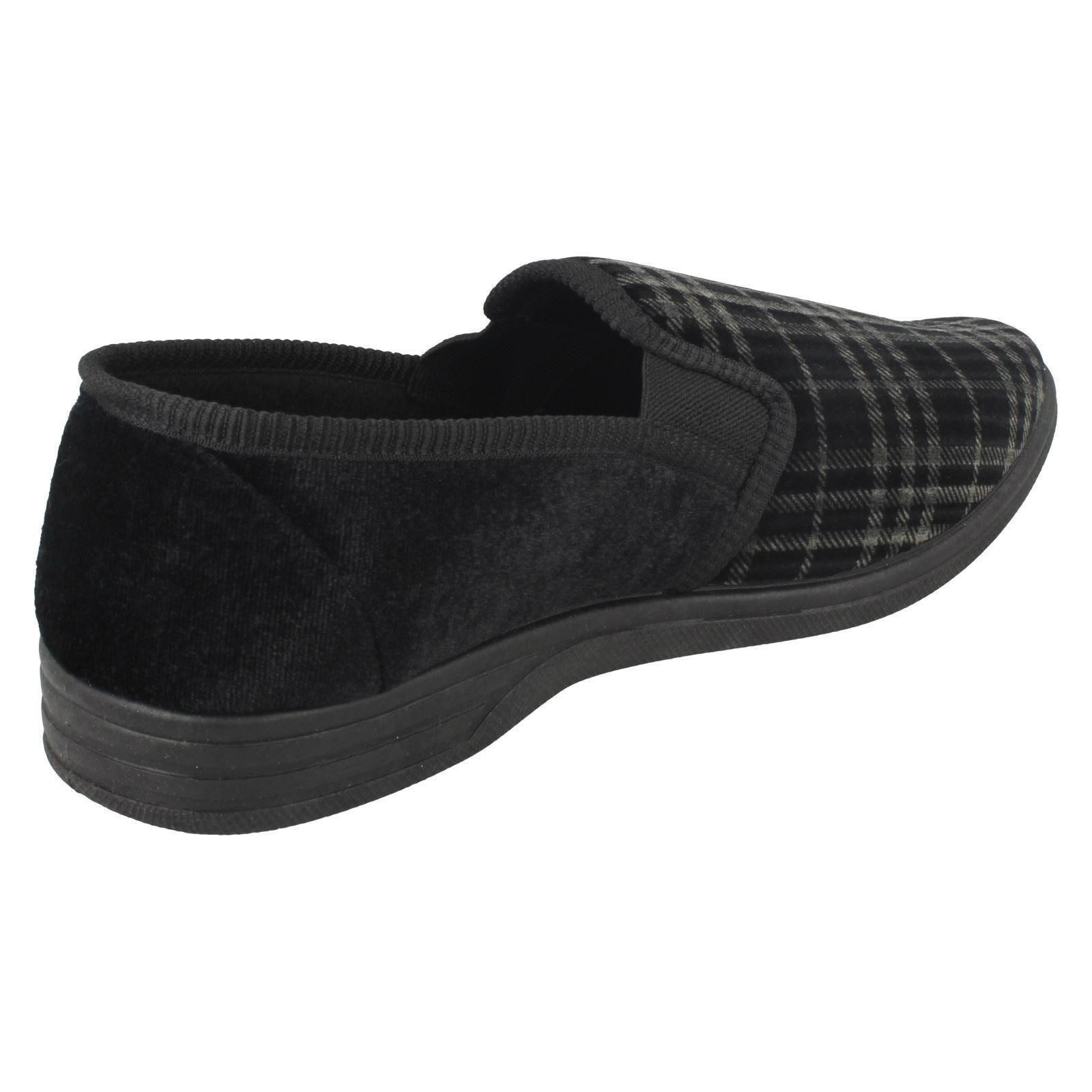 Mens Spot On 'Checked Slippers' - Picture 10 of 19