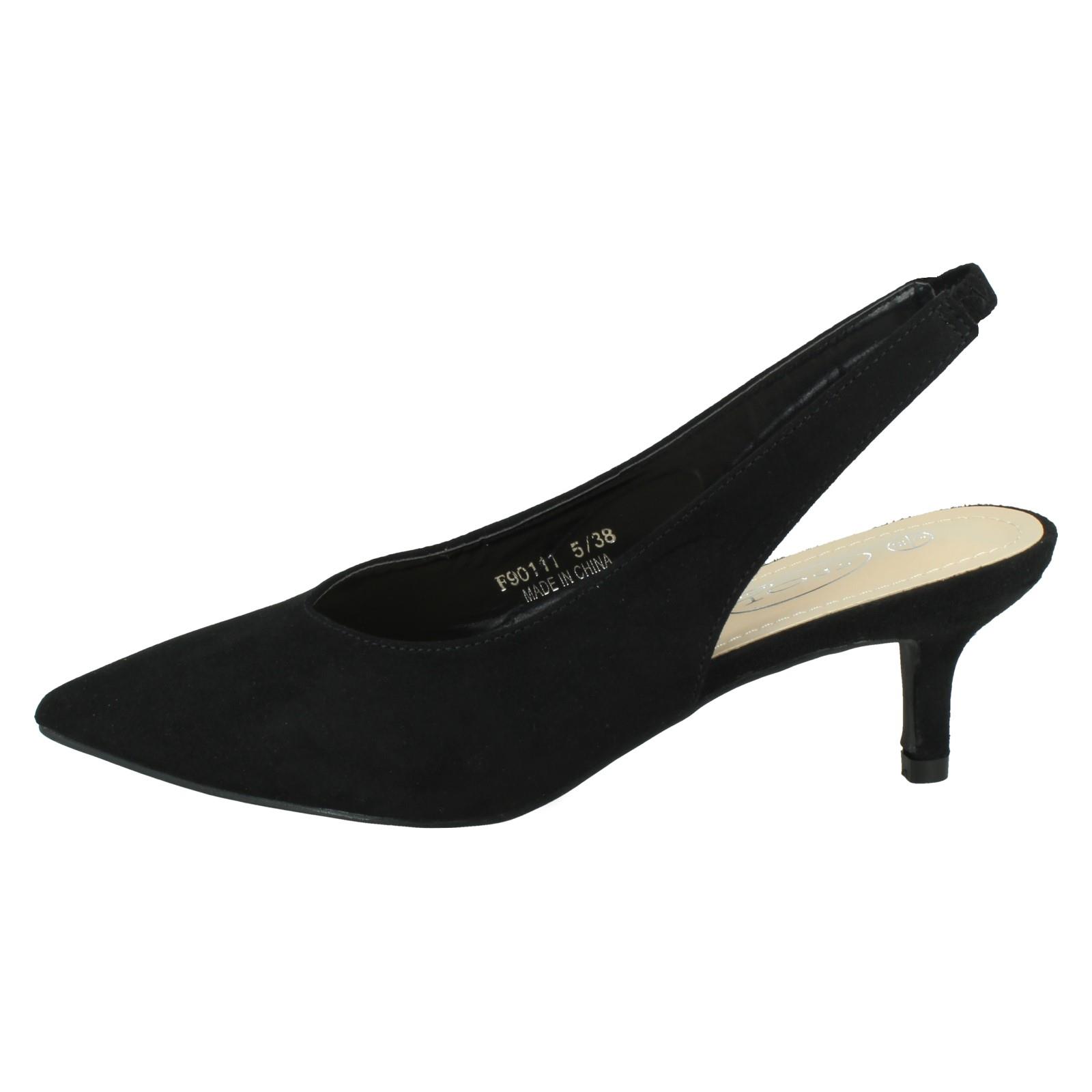 Ladies Spot On Stiletto Slingback Heels With Pointed Toe F9R0111 - Picture 3 of 28