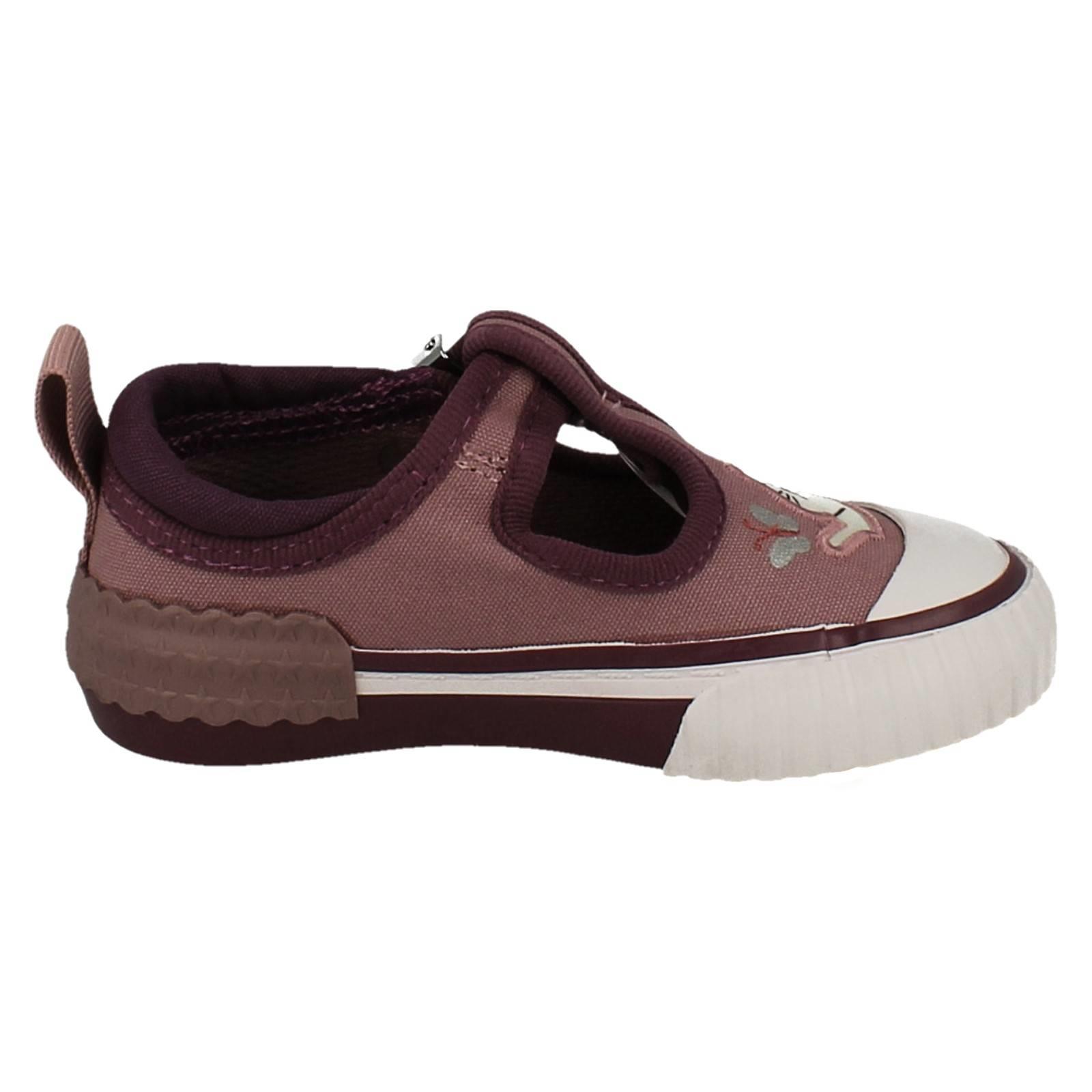 Girls Clarks Canvas T-Bar Foxing Pet T - Picture 7 of 10