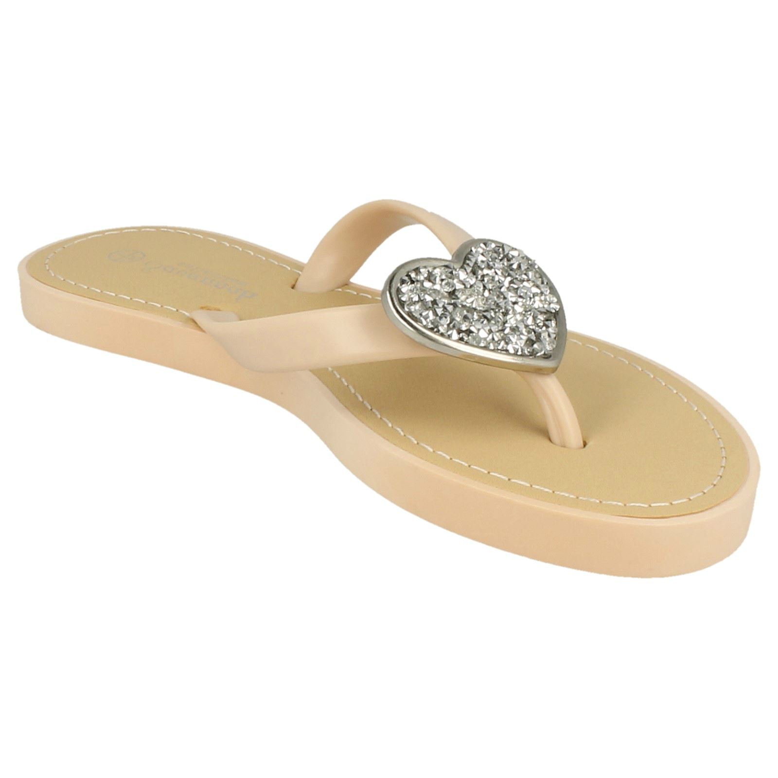 Chanclas elegantes sin cordones con detalles brillantes del corazón para damas Savannah F0R816 - Imagen 26 de 37