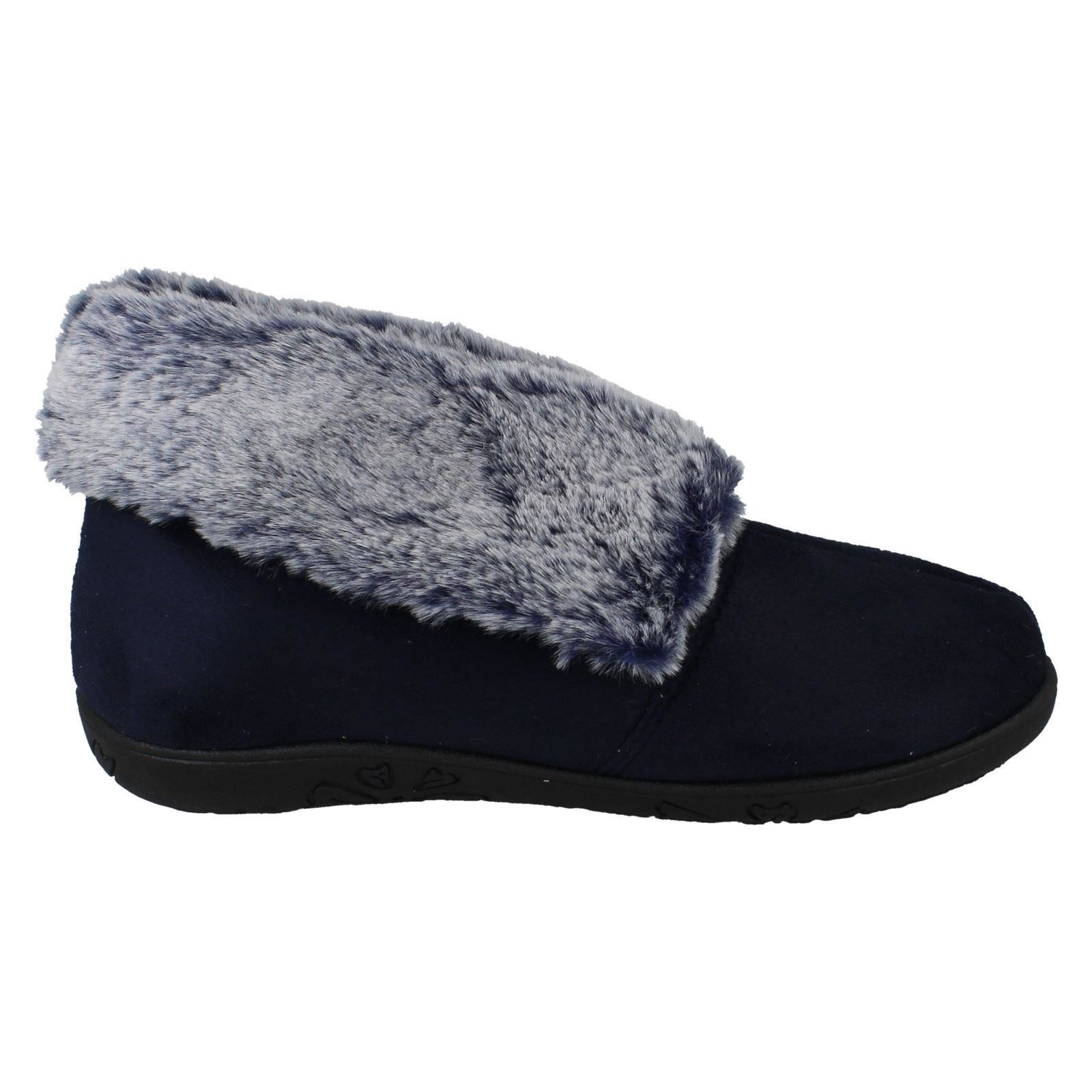 Ladies Padders Faux Fur Cuffed Slippers 'Esme' - Picture 19 of 37