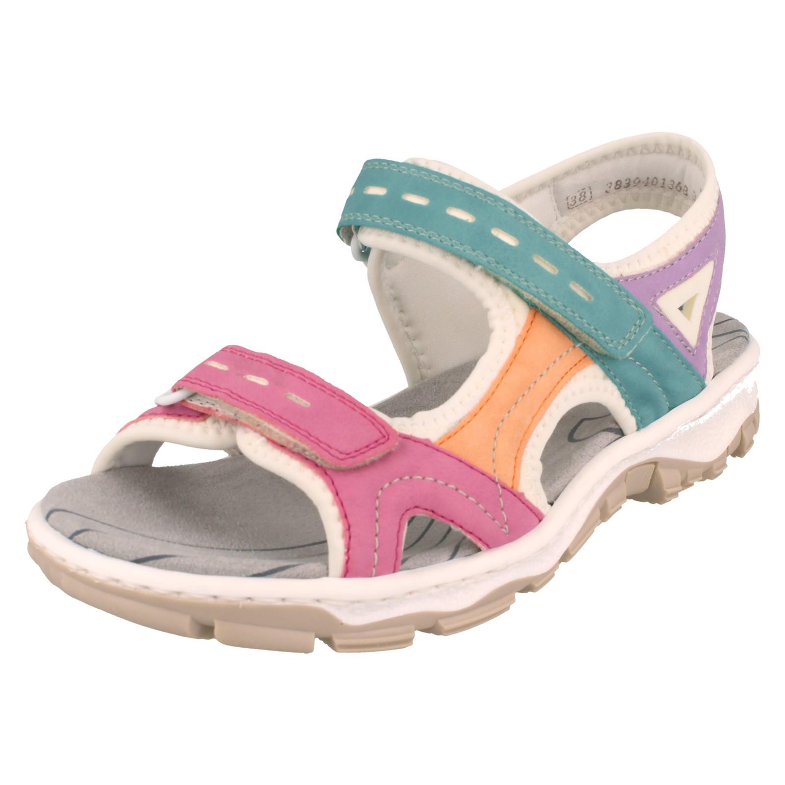 Sandalias de verano Rieker sintéticas antiestrés estilo deportivo para dama 68866 - Imagen 38 de 46