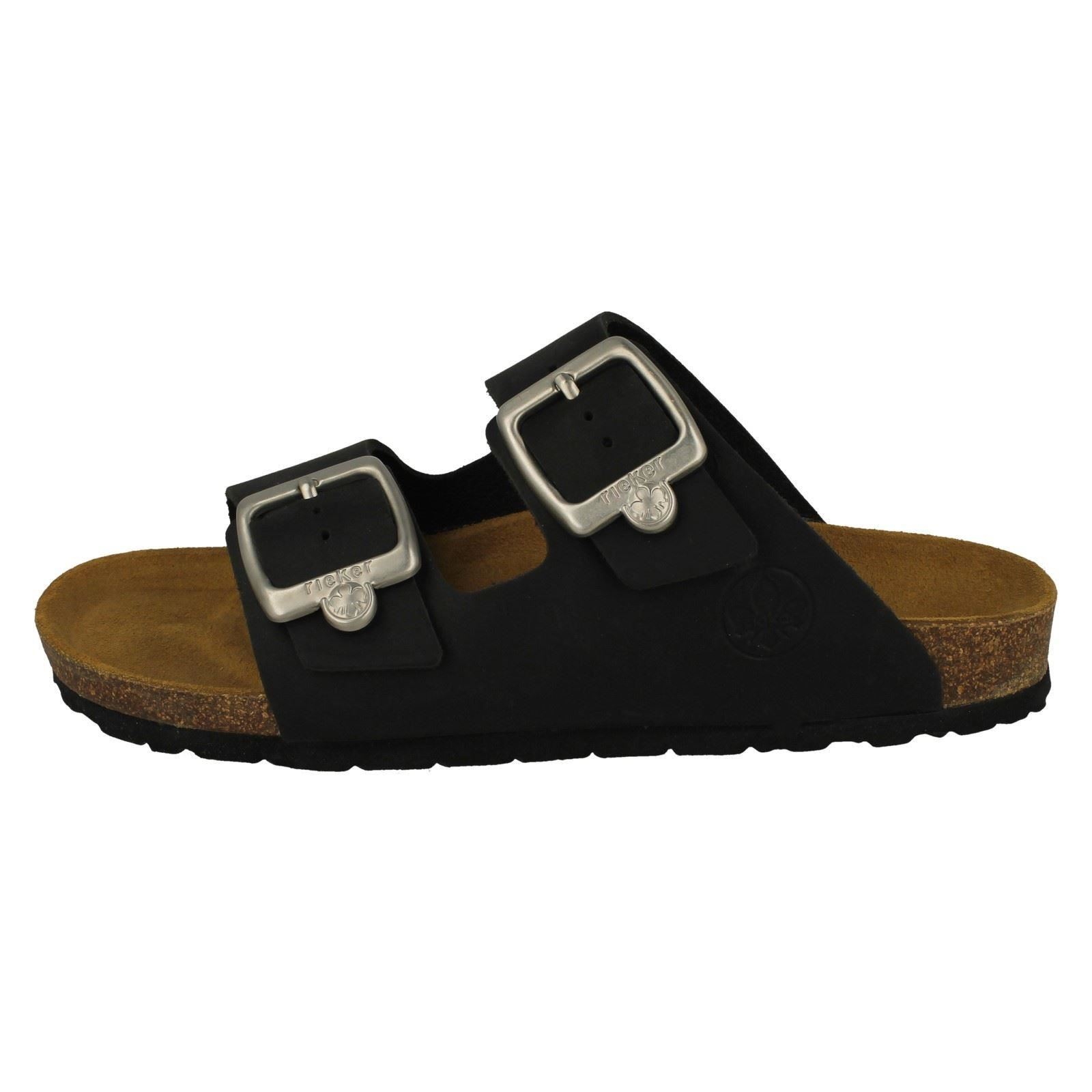 'Ladies Rieker' Adjustable Buckle Strapped Mule Sandals - V8084 - Picture 7 of 10