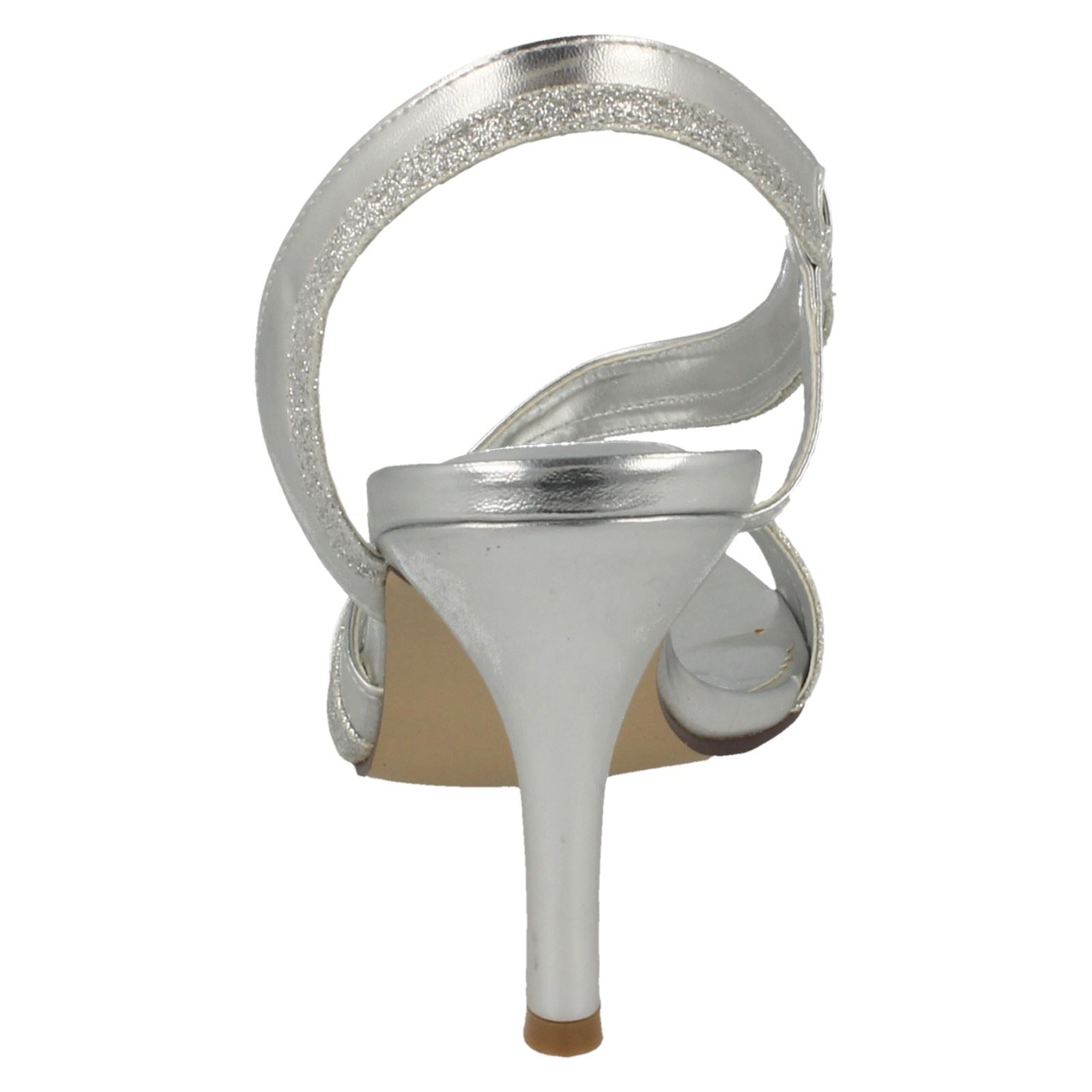 Damen Anne Michelle Glitzer Detailliert Riemen Hoch Absatz Sandalen F1R0158 - Bild 32 von 37