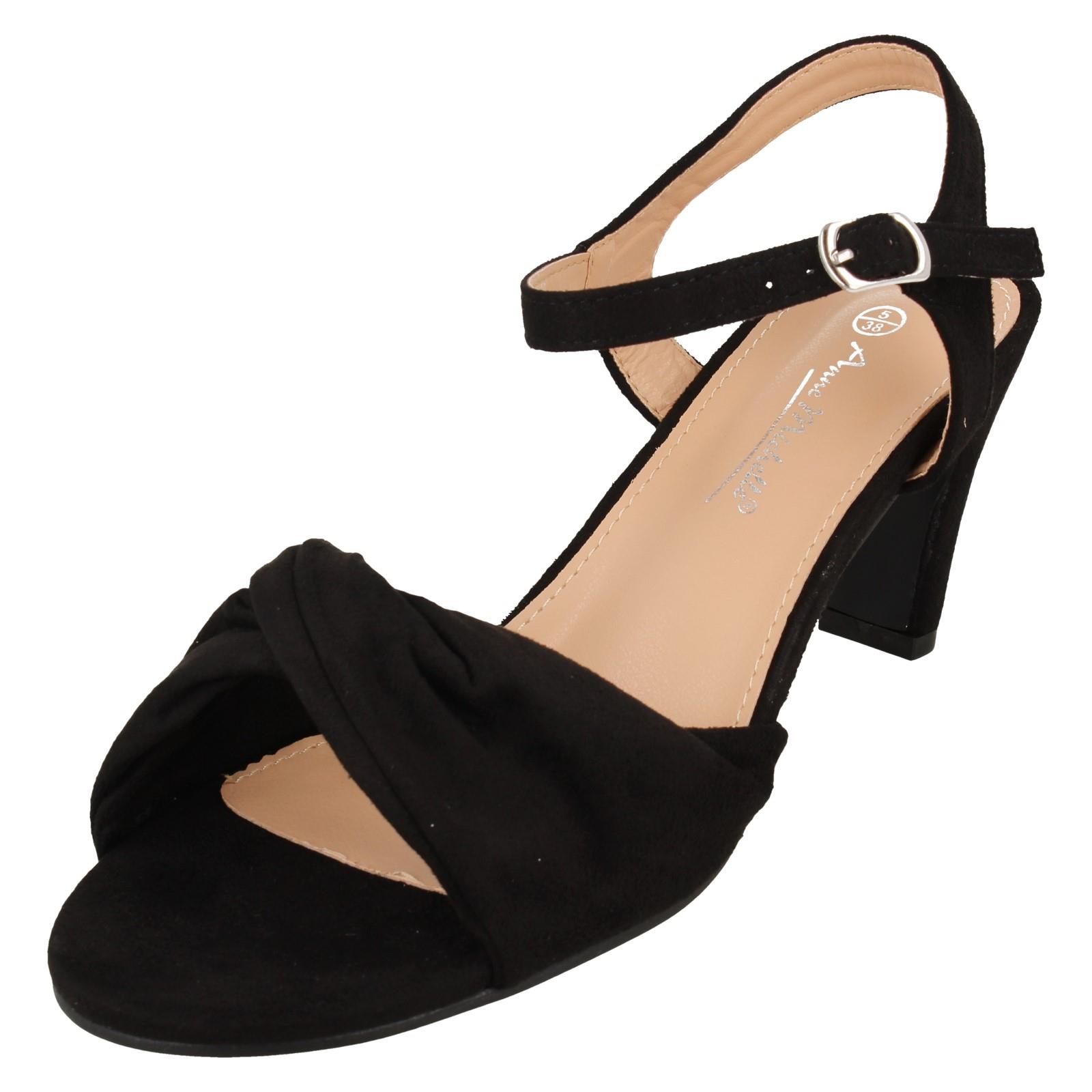 Ladies F1R2111 Anne Michelle Mid Heel Casual Wide Fit Sandals - Picture 2 of 46