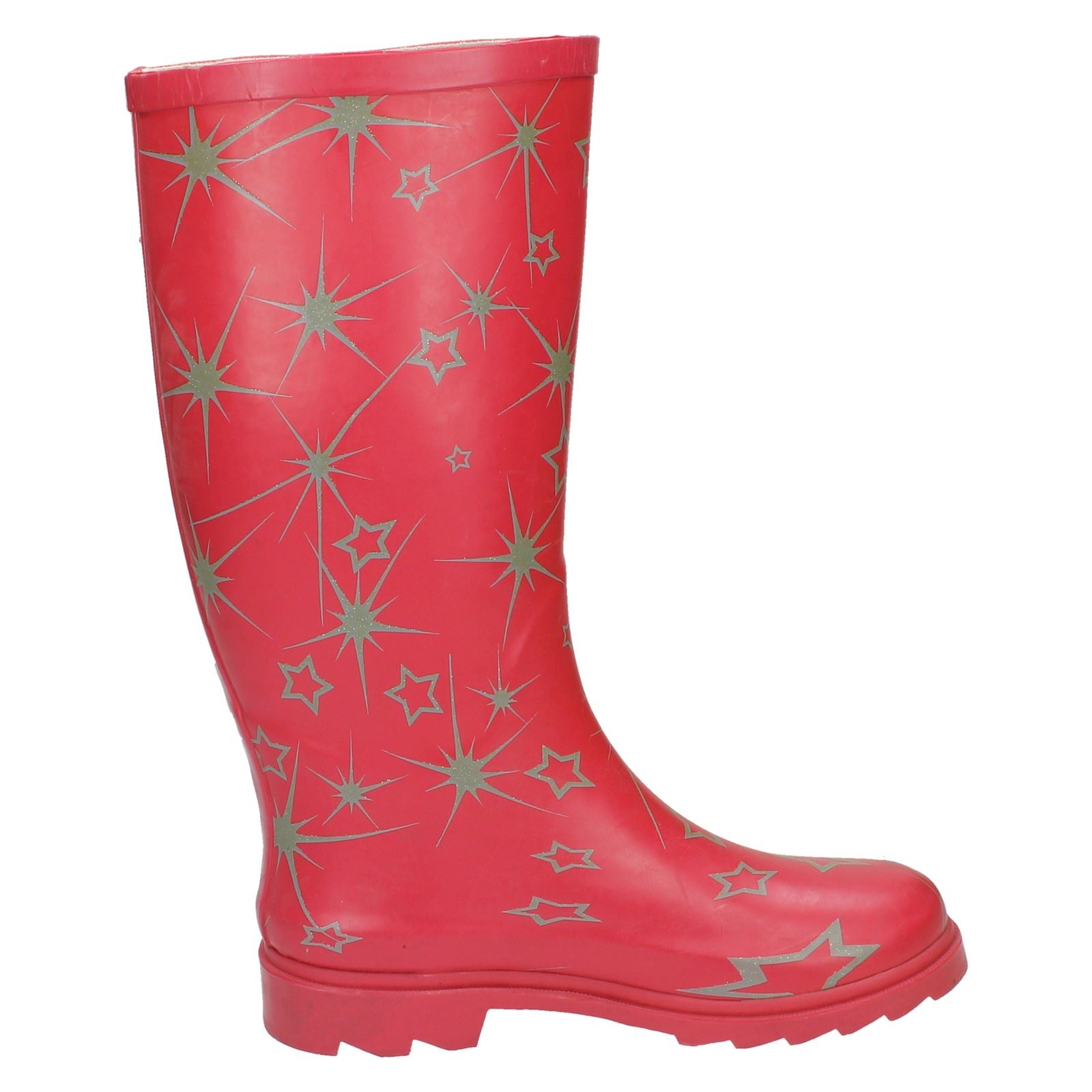 Botas Wellington informales con estampado de estrellas Spot On para dama X1R150 - Imagen 7 de 10