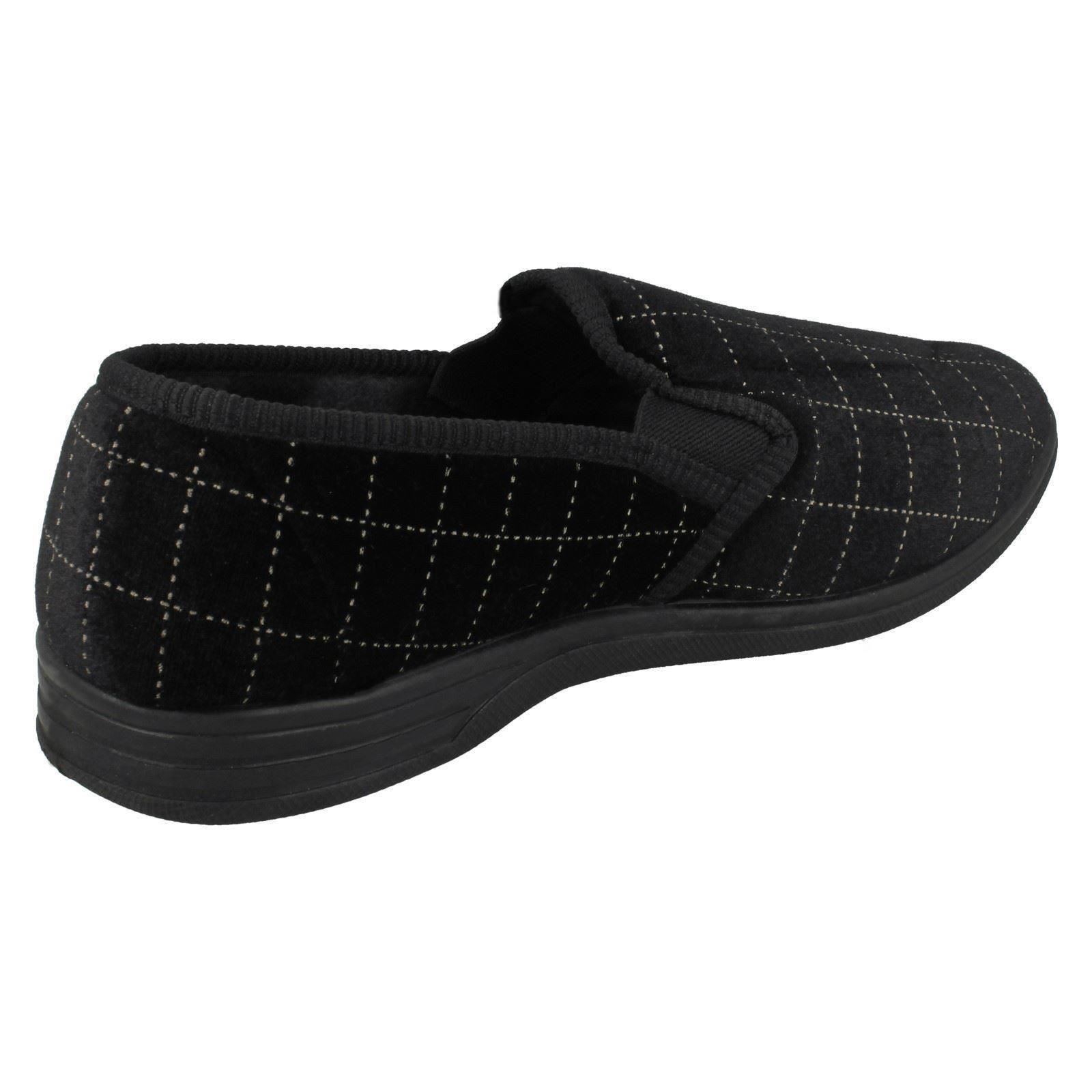 Mens Spot On Check Casual Slippers - Picture 4 of 19