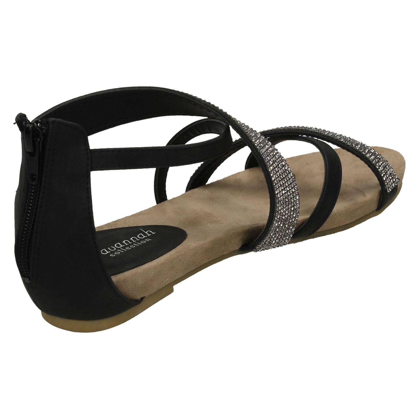 Savannah Damen-Sandalen niedriger Keilabsatz – Diamanten X-Riemen - Bild 9 von 28