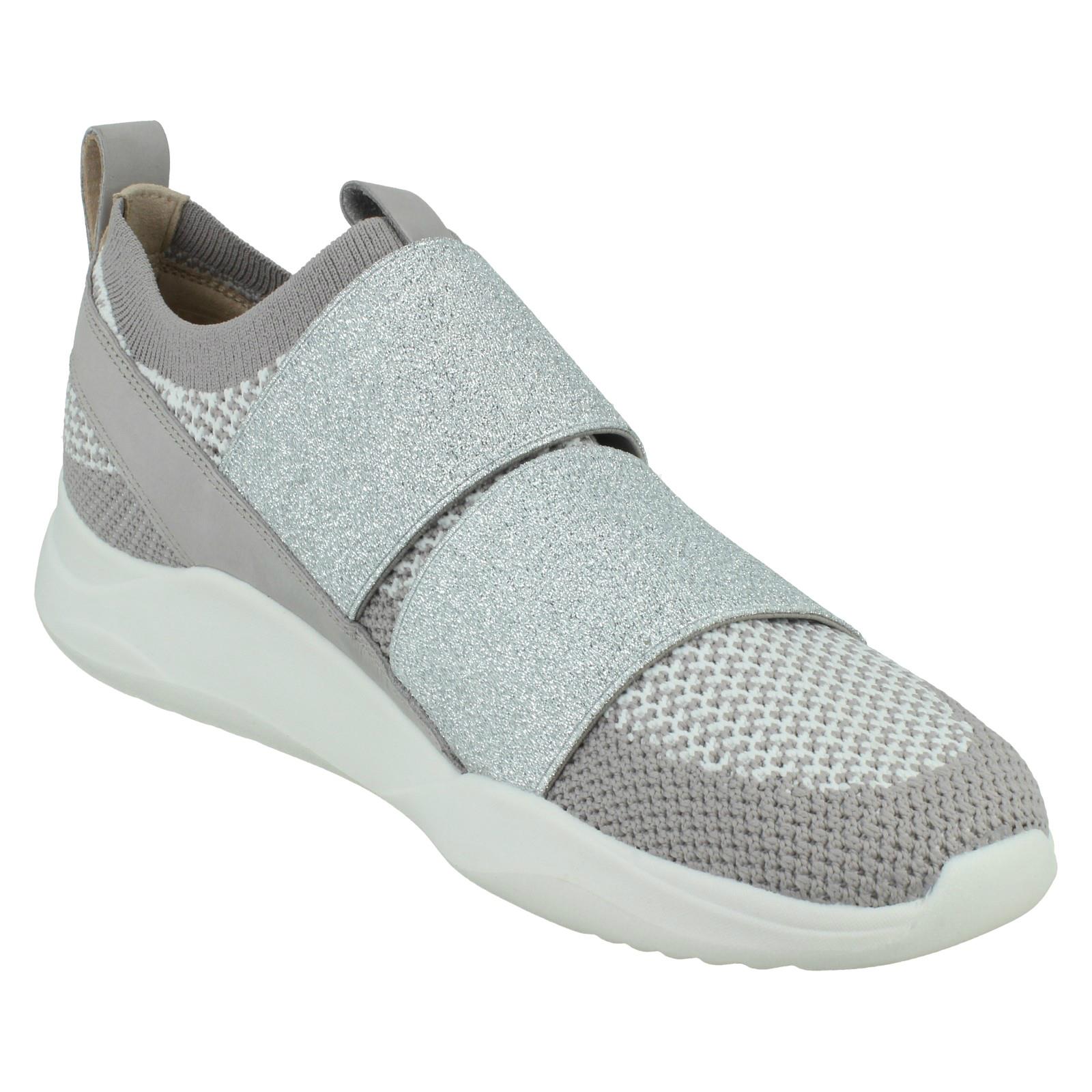 clarks ladies slip on trainers