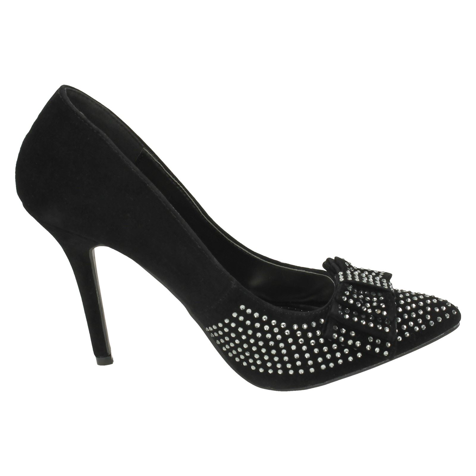 Anne Michelle Ladies Diamante Bow Detail Party Shoes - Picture 16 of 28