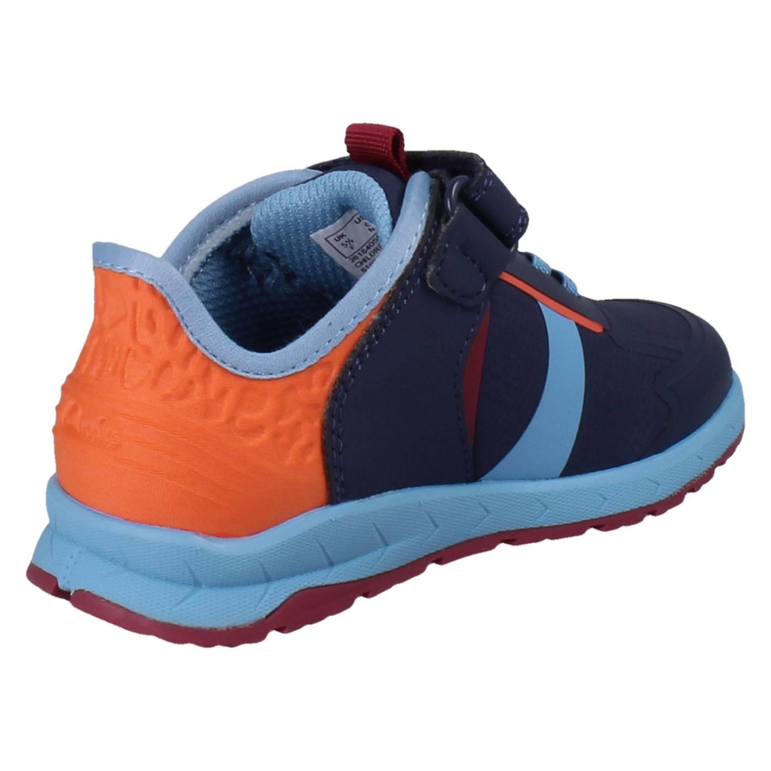Kinder Clarks Playprints Textil Colour-Pop Cheetah Sporty Turnschuhe Selva Spur - Picture 33 of 37