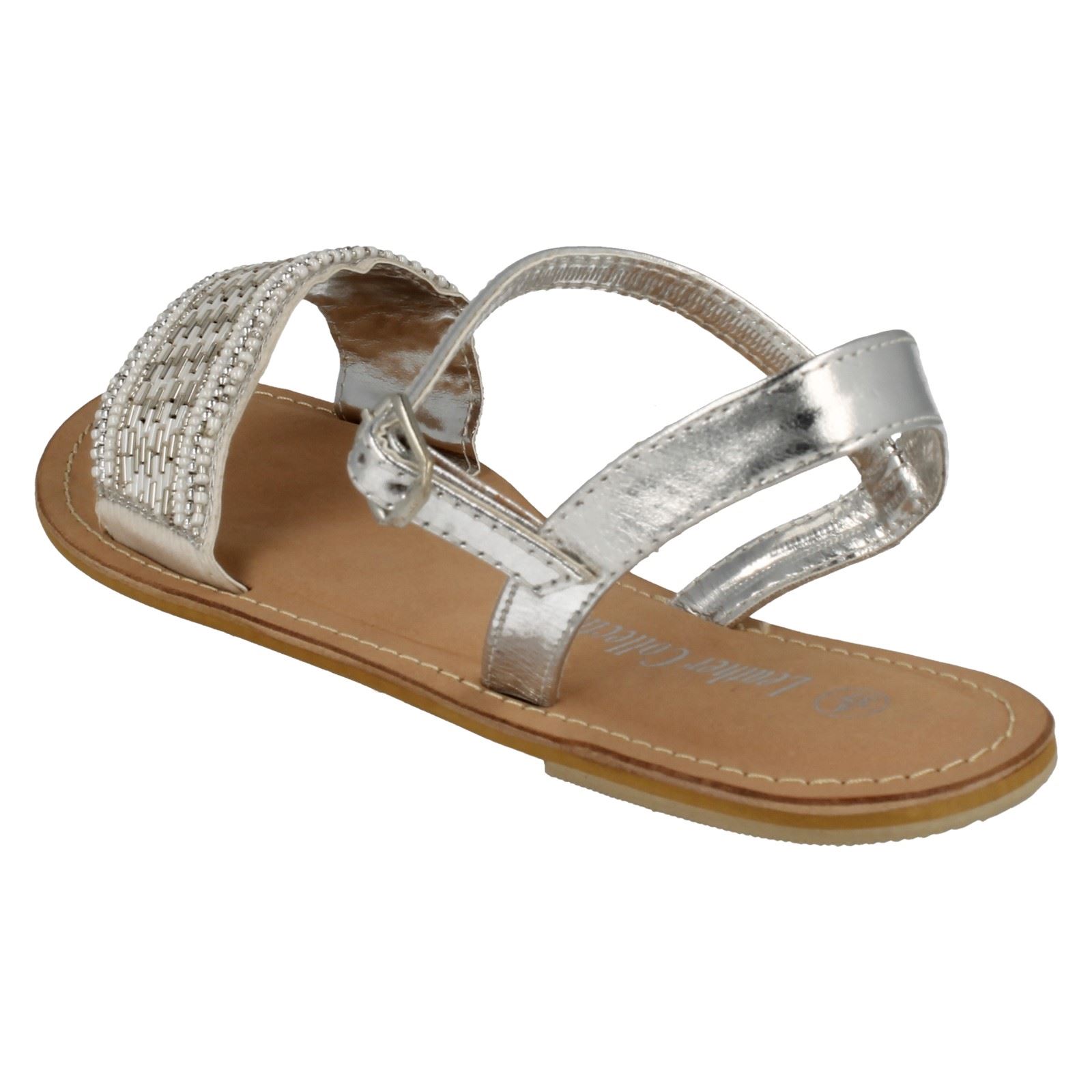 Ladies Spot On Leather Collection Beaded Sandals *F0R896* - Picture 16 of 19