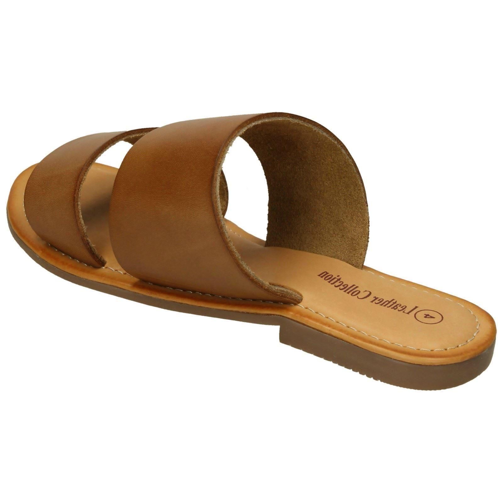Ladies Leather Collection Double Strap Mules - Picture 13 of 28