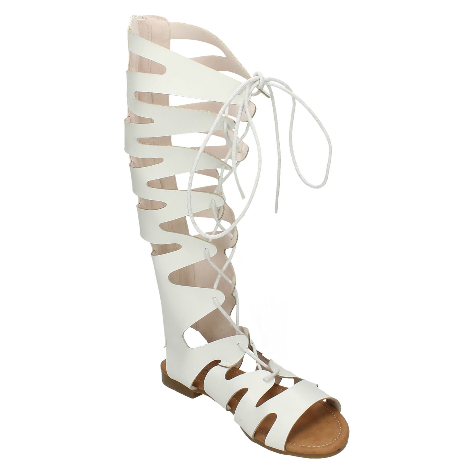 Lace Up Gladiator Sandals Ladies Spot On
