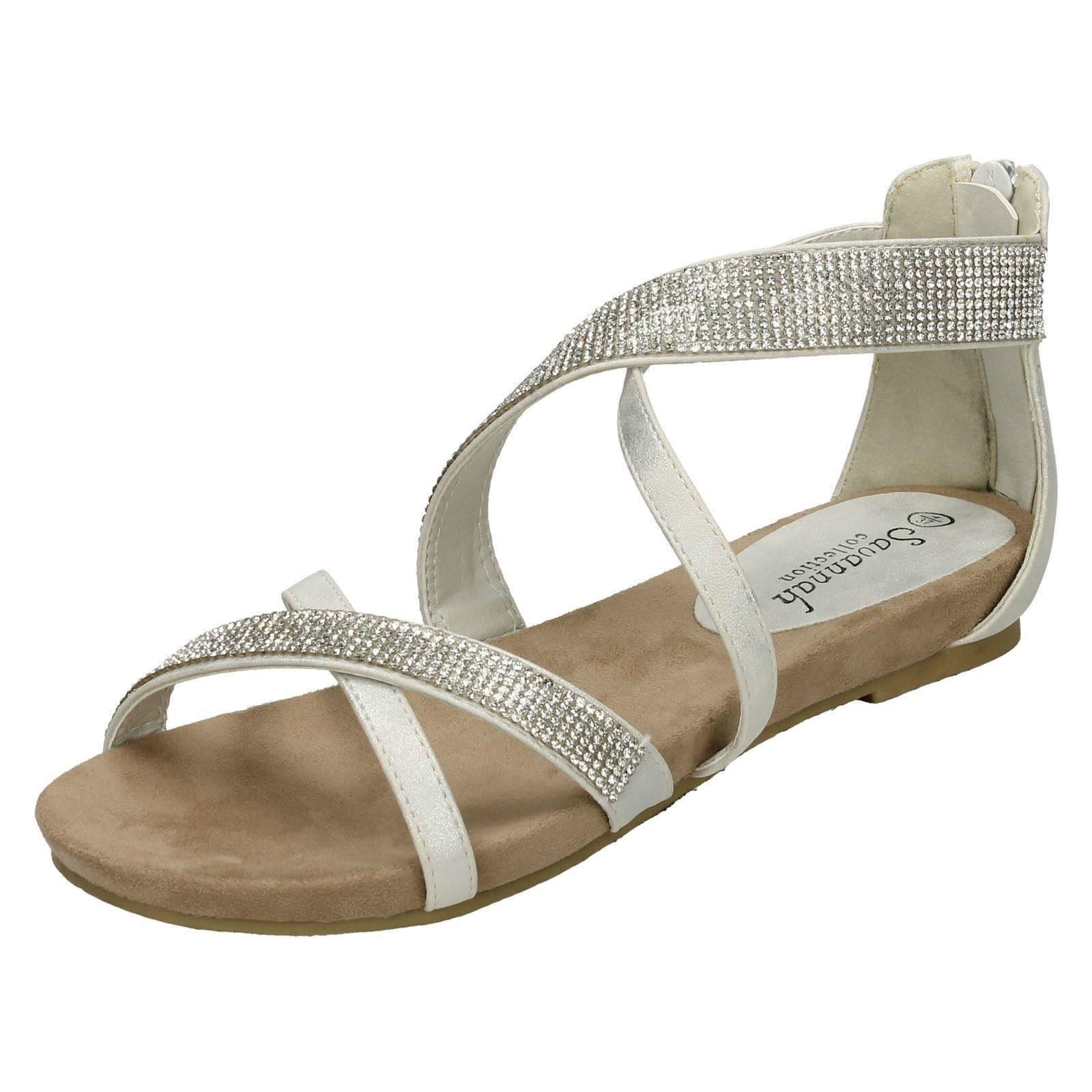 Savannah Damen-Sandalen niedriger Keilabsatz – Diamanten X-Riemen - Bild 20 von 28