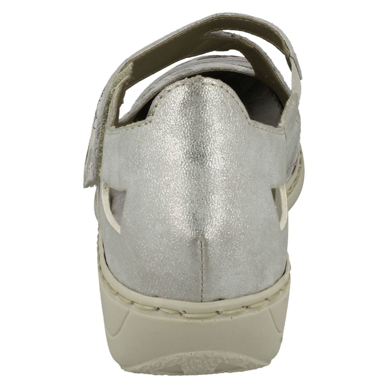 Ladies Rieker Sqaured Toe Casual Everyday Hook & Loop Leather Shoes 41346 - Picture 5 of 10
