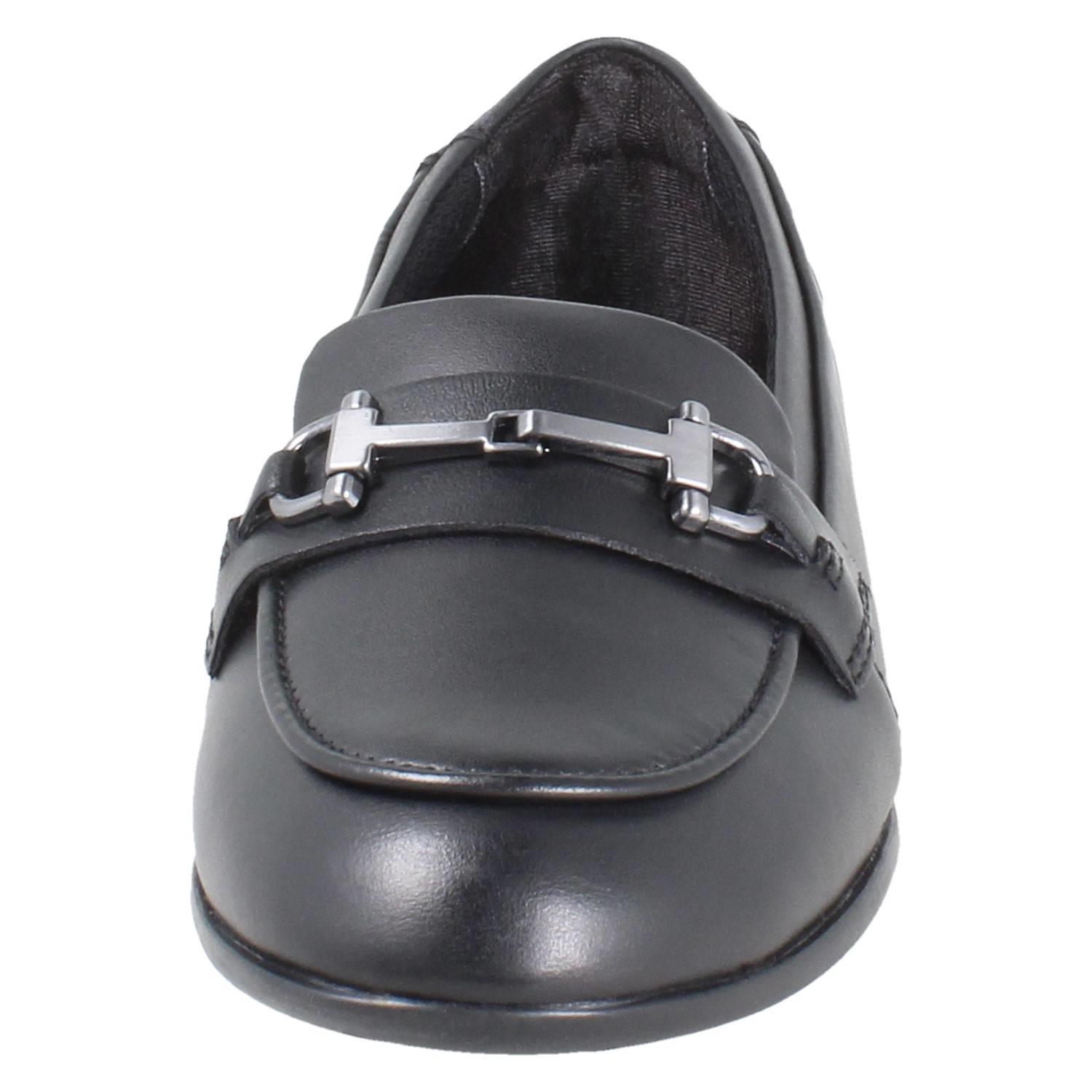 Girls Clarks Horse Bit Trim Leather Slip On Loafer School Shoes *Finja Loafer* - Picture 9 of 37