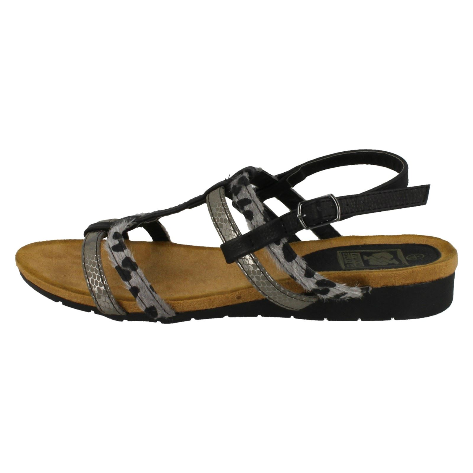 Ladies Down To Earth T Bar Slingback Sandals - Picture 18 of 19