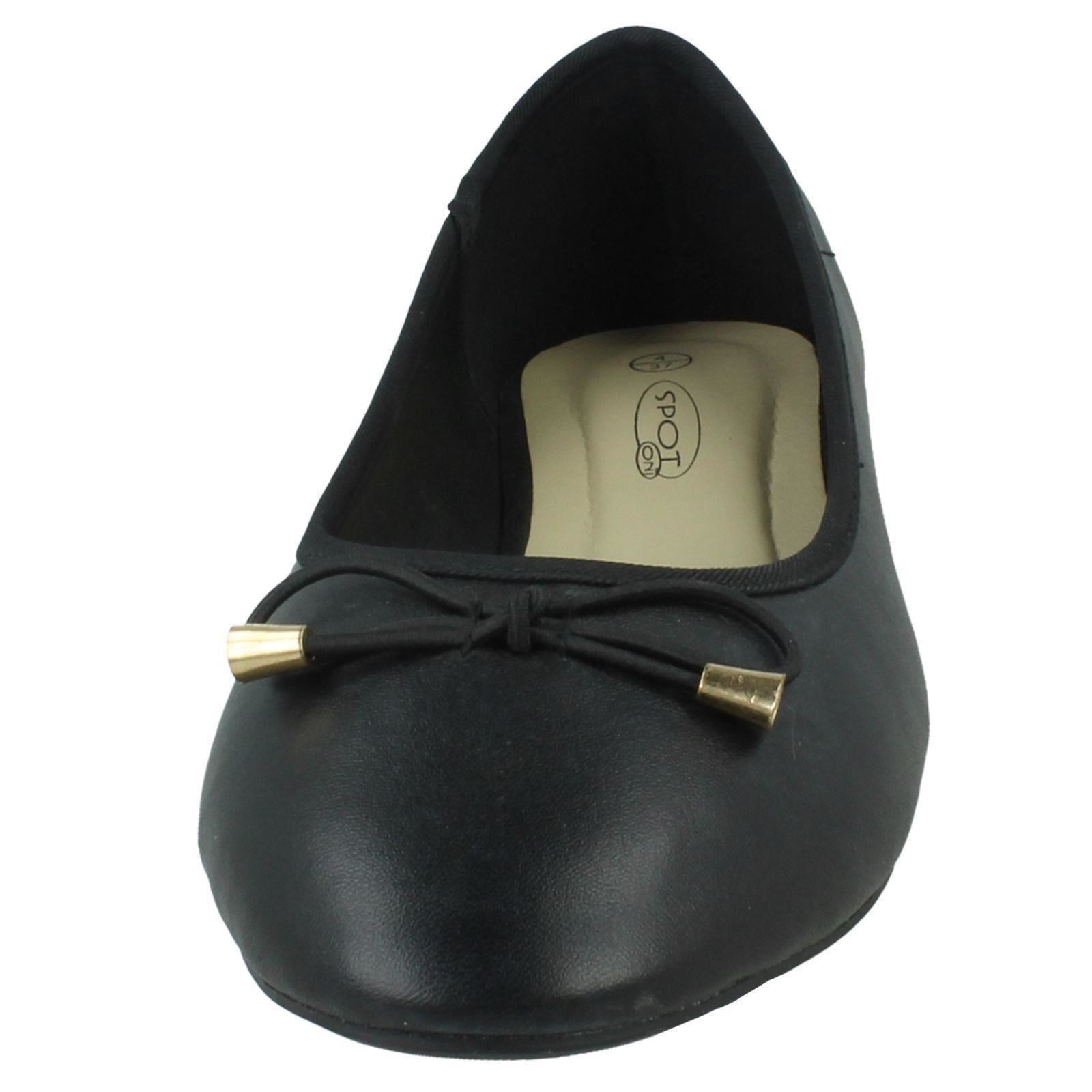 Ladies Spot On Bow Trim Ballerina Shoes - Picture 27 of 37