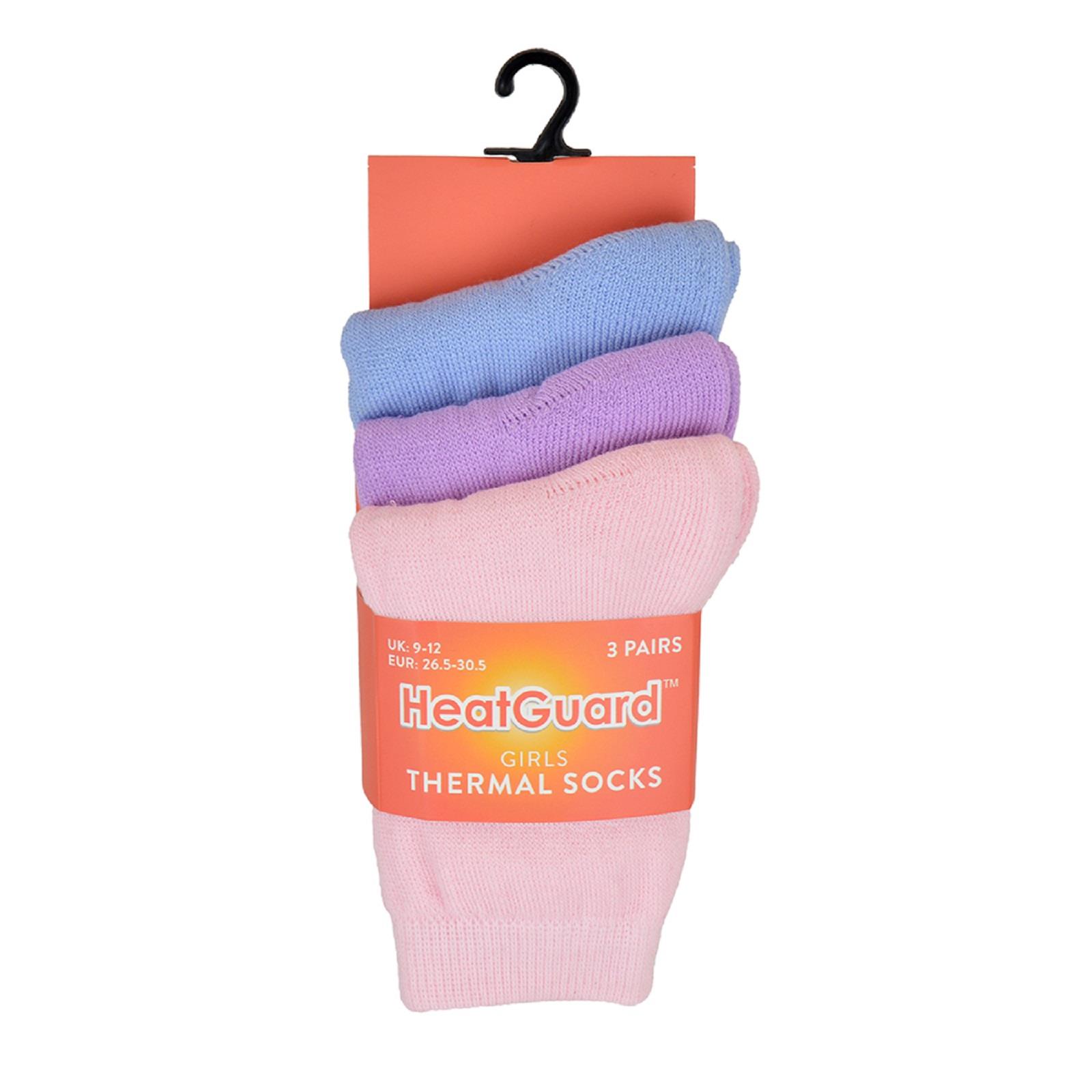 Girls Heatguard Plain Thermal Socks Pack Of 3 Pairs SK897 - Picture 4 of 4