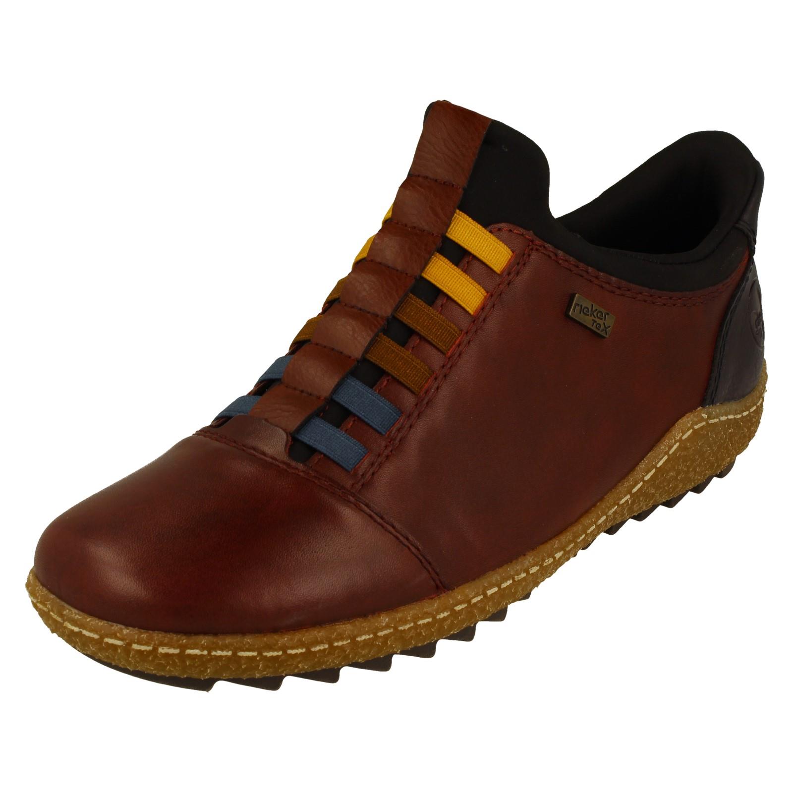 Ladies Rieker Leather Casual Slip On Shoes Ready2Go With Rieker Tex: L7562 - Picture 2 of 10