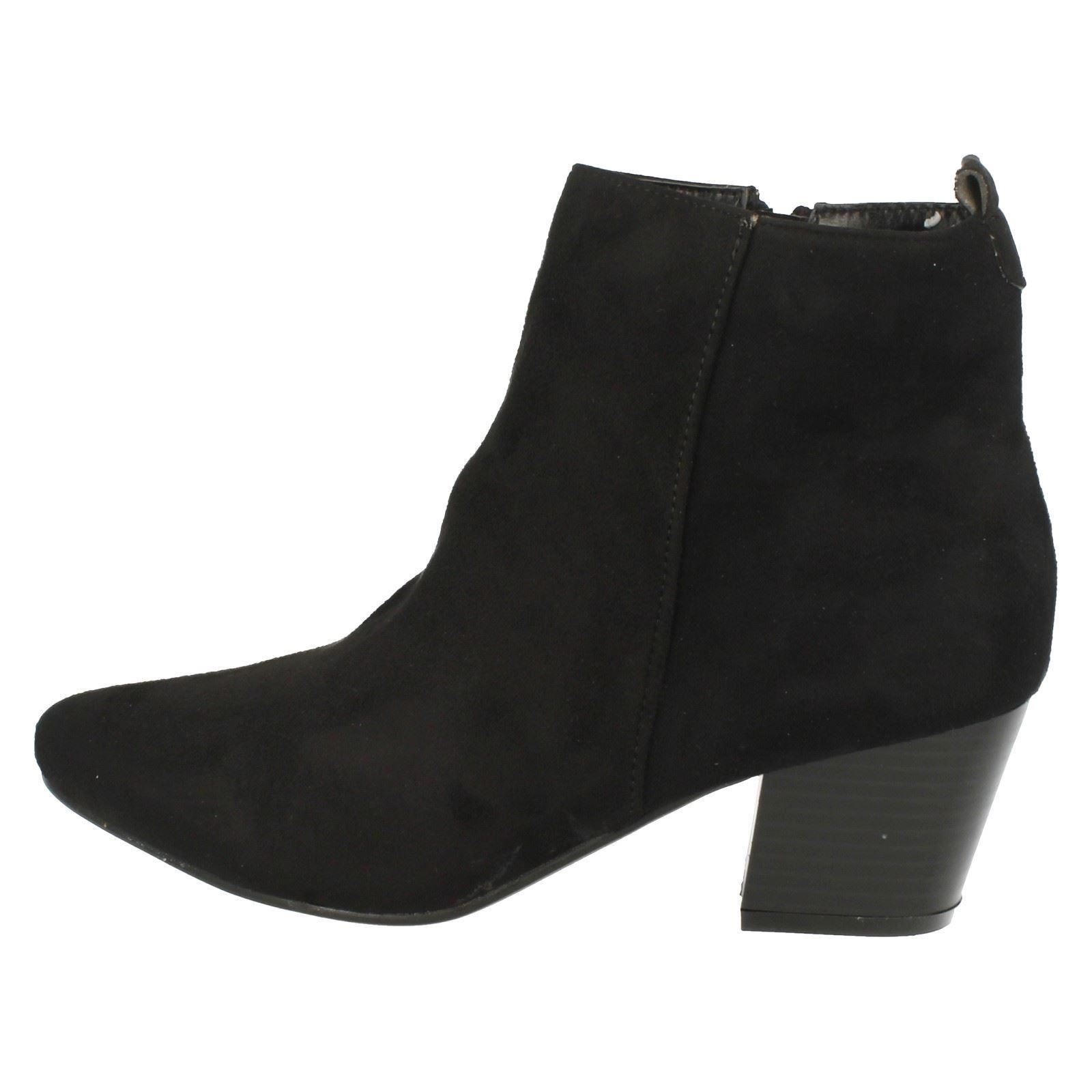 Ladies Spot On Plain Heeled *Ankle Boots* - Picture 18 of 28
