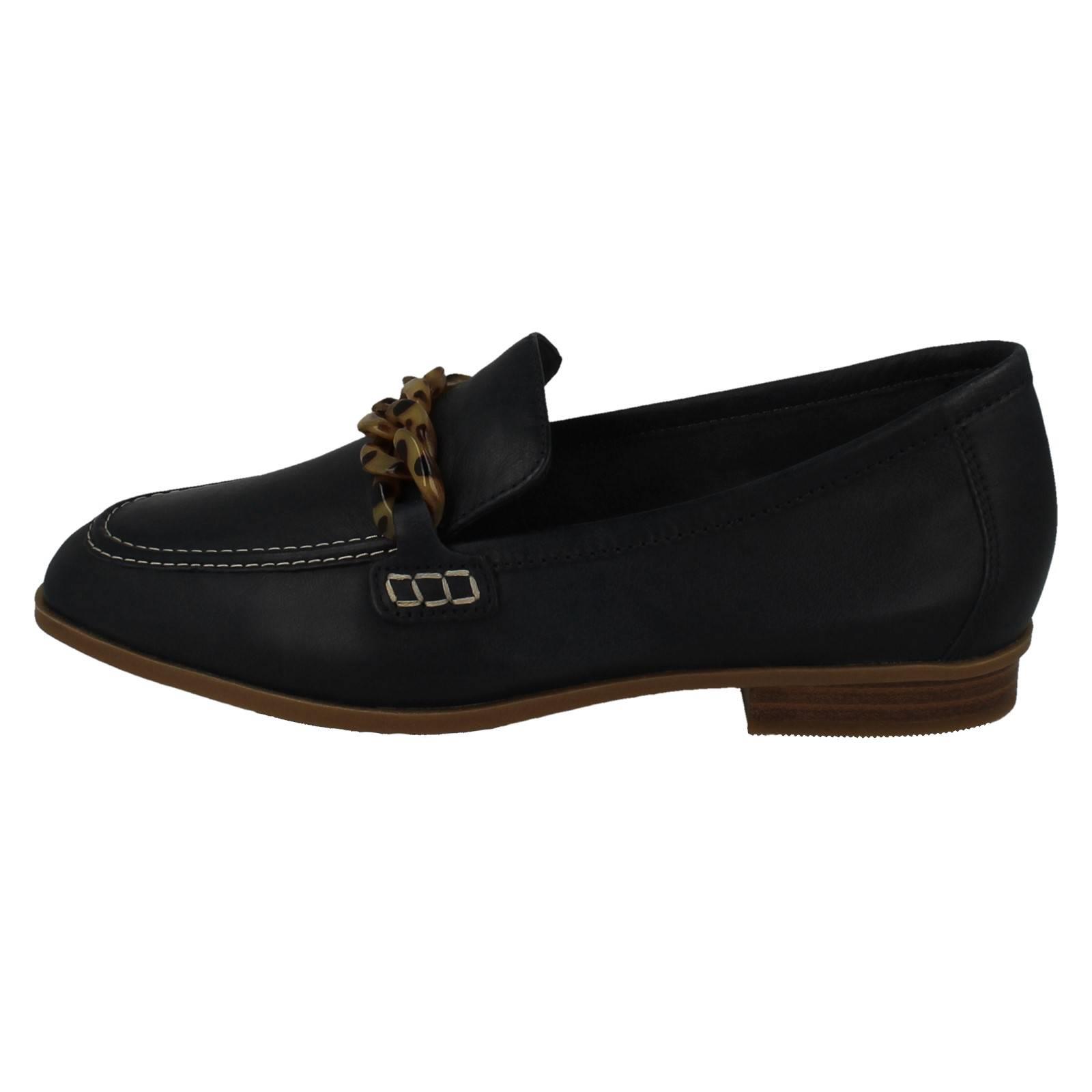 Mujer Clarks Cuero Suave Punta Cuadrada Mocasines Estilo Smart Zapatos: Sarafyna - Picture 21 of 55