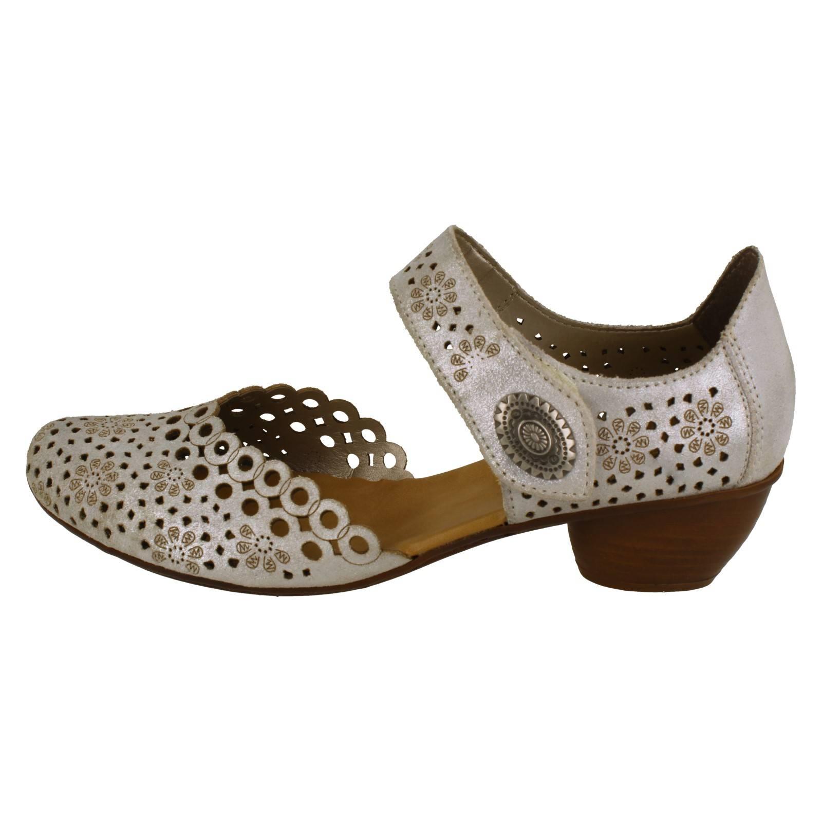 Ladies Rieker Stylish Punched Detailed Summer Shoes 43753 - Picture 30 of 64