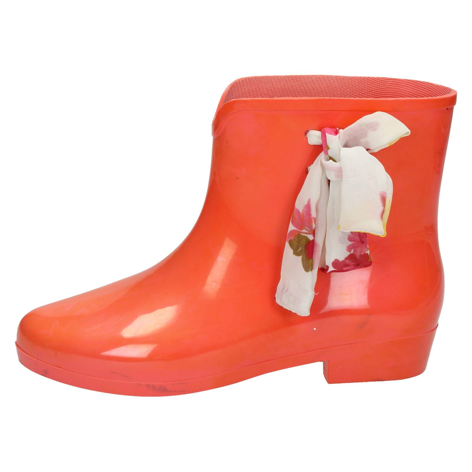 Ladies Spot On Tied Bow Detail Ankle 'Wellington Boots' - Picture 3 of 46