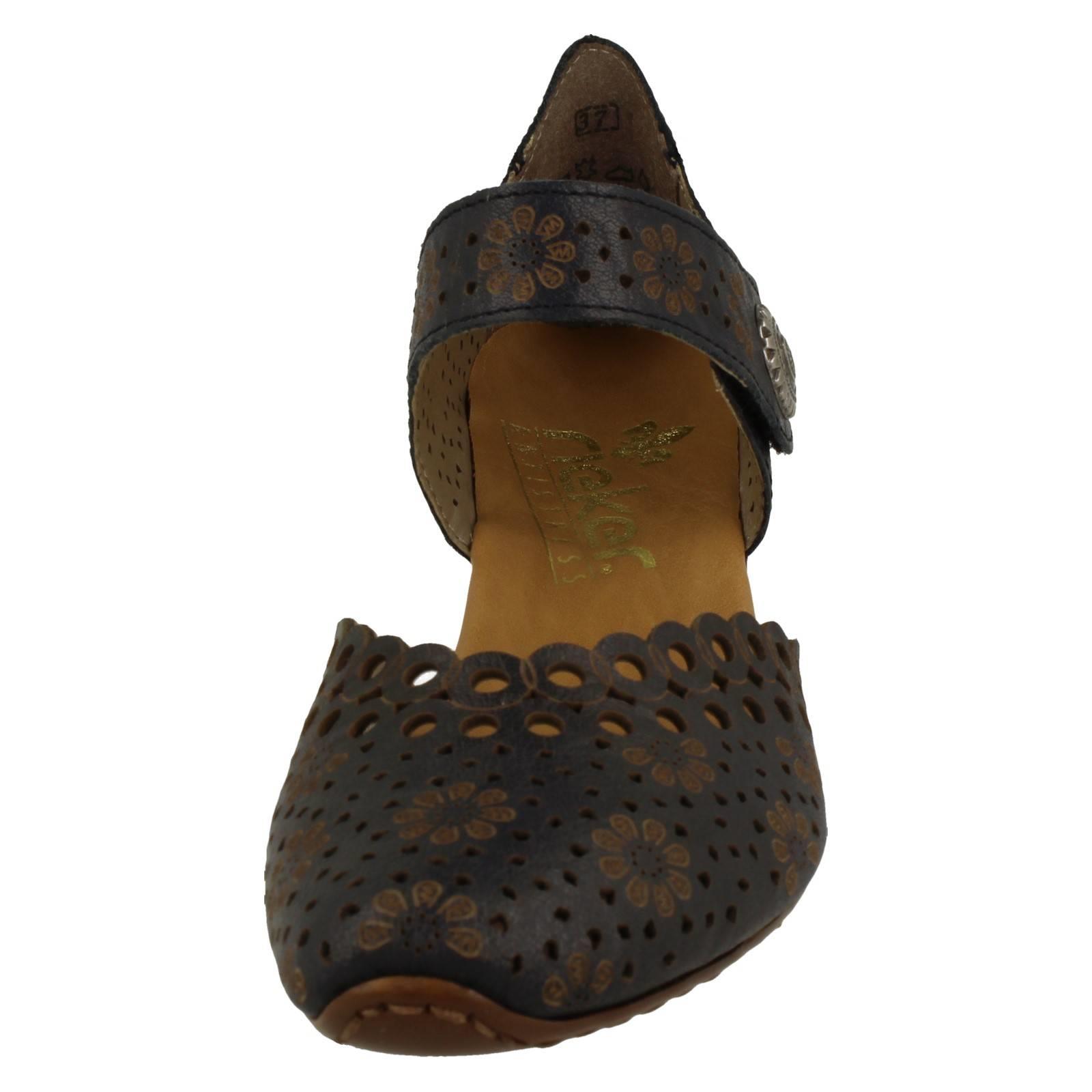 Ladies Rieker Stylish Punched Detailed Summer Shoes 43753 - Picture 18 of 64