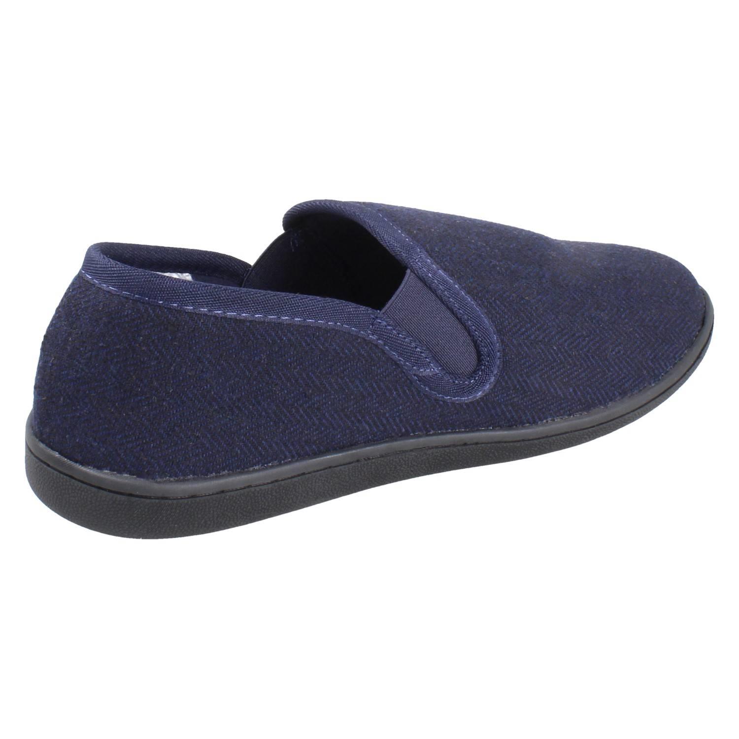 Mens Clarks Textile Slip On Twin Gusset Slippers King Ease - Picture 24 of 28