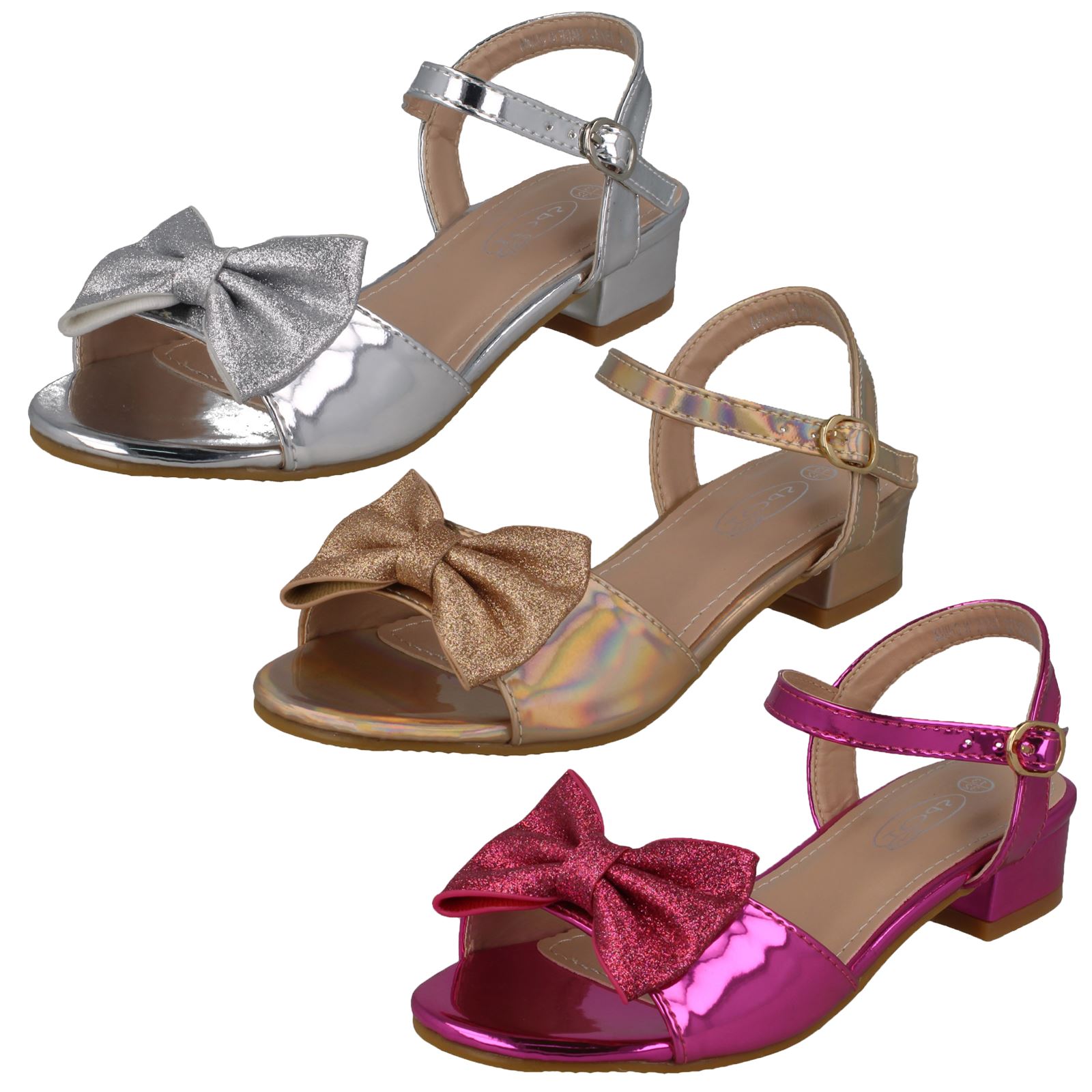 H3050 SPOT ON GIRLS FORMAL BUCKLE ANKLE STRAP COURT SHOES LOW HEEL PARTY SANDALS